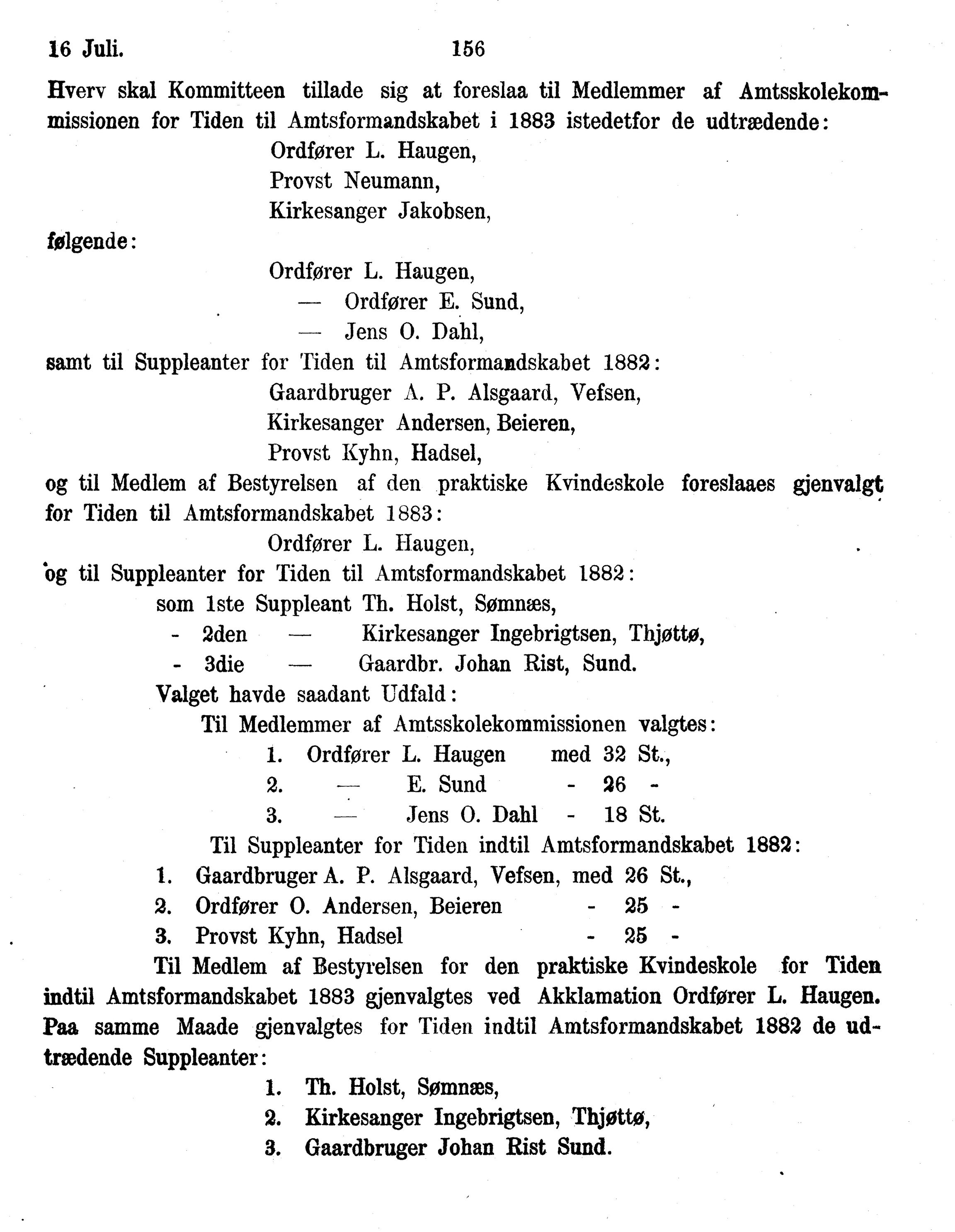 Nordland Fylkeskommune. Fylkestinget, AIN/NFK-17/176/A/Ac/L0014: Fylkestingsforhandlinger 1881-1885, 1881-1885