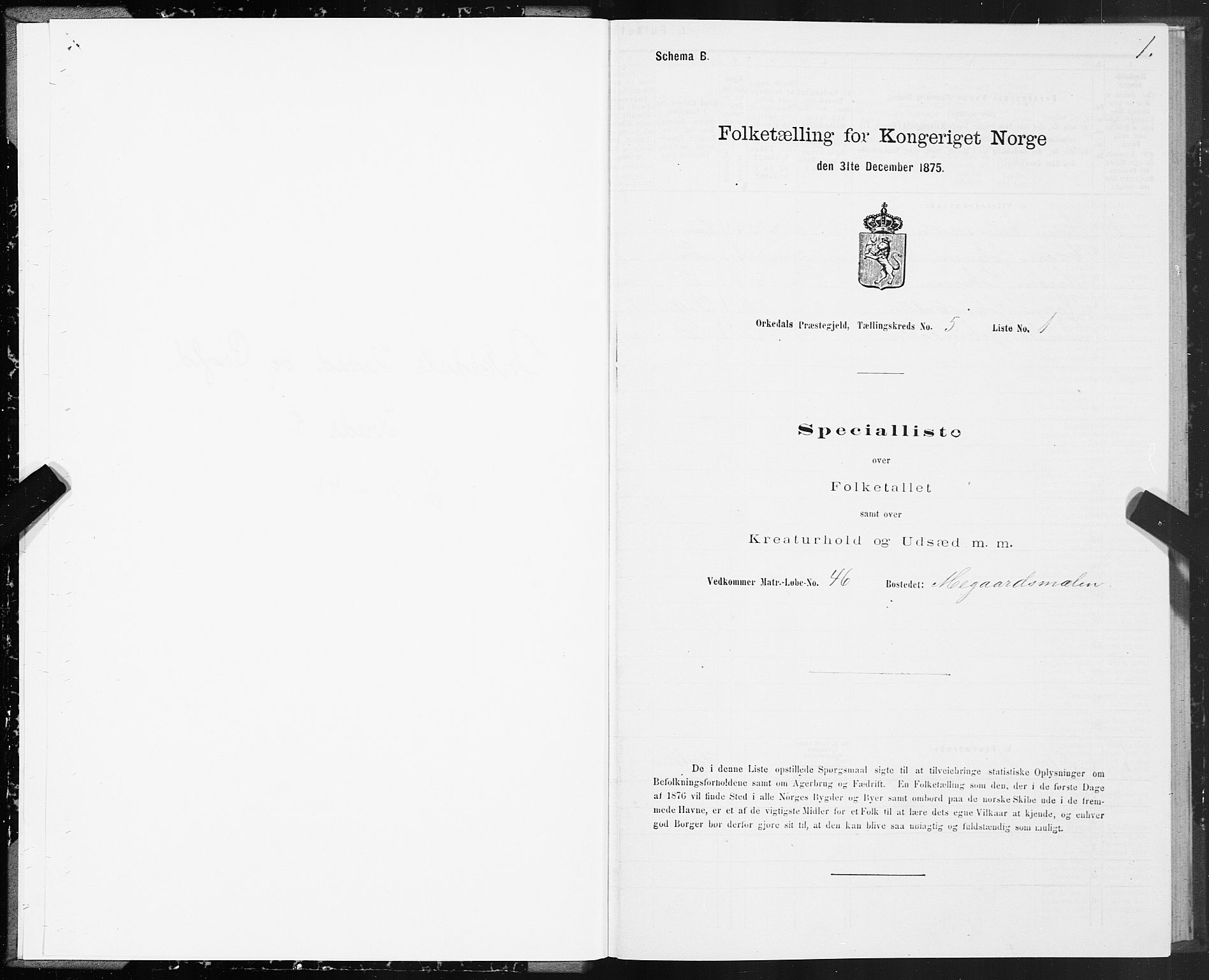 SAT, Folketelling 1875 for 1638P Orkdal prestegjeld, 1875, s. 3001