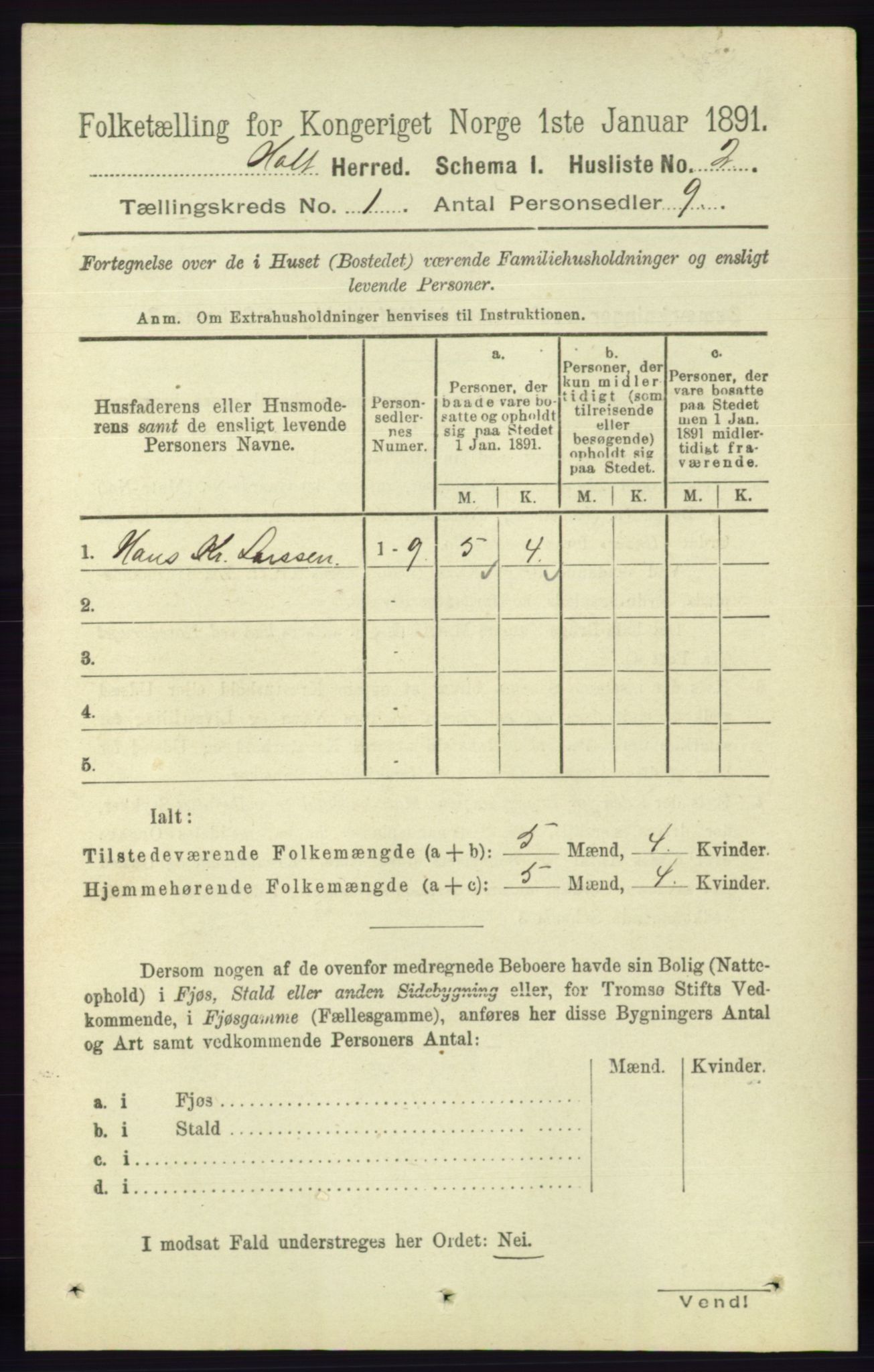 RA, Folketelling 1891 for 0914 Holt herred, 1891, s. 35