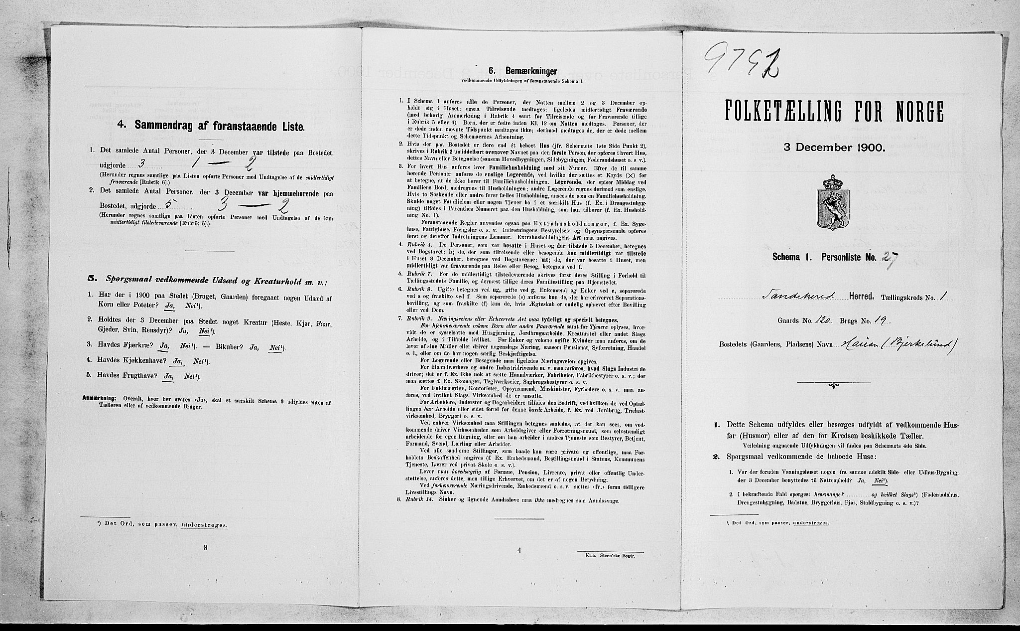 RA, Folketelling 1900 for 0724 Sandeherred herred, 1900, s. 224