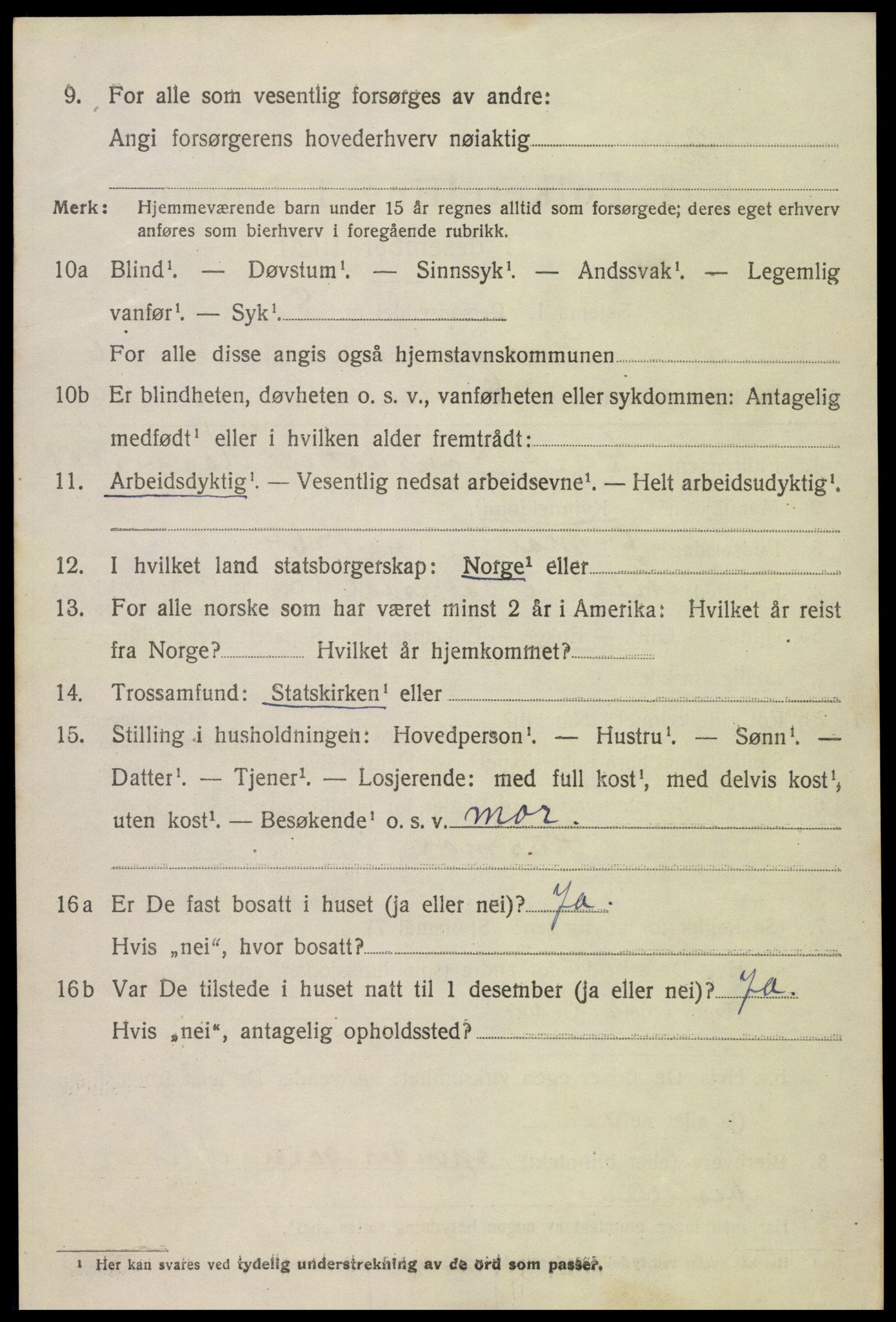 SAK, Folketelling 1920 for 0936 Hornnes herred, 1920, s. 1628