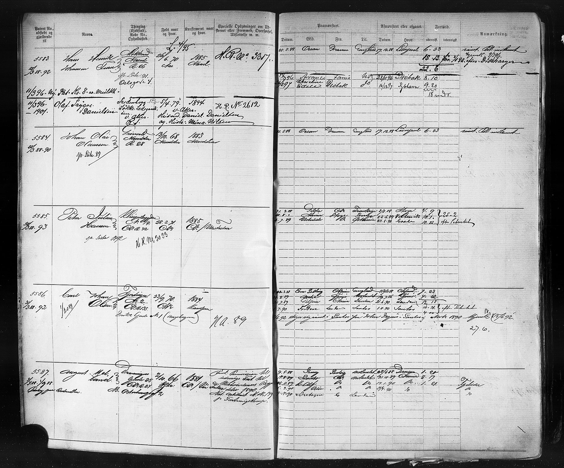 Oslo mønstringskontor, AV/SAO-A-10569g/F/Fc/Fca/L0003: Annotasjonsrulle, 1887-1902, s. 82