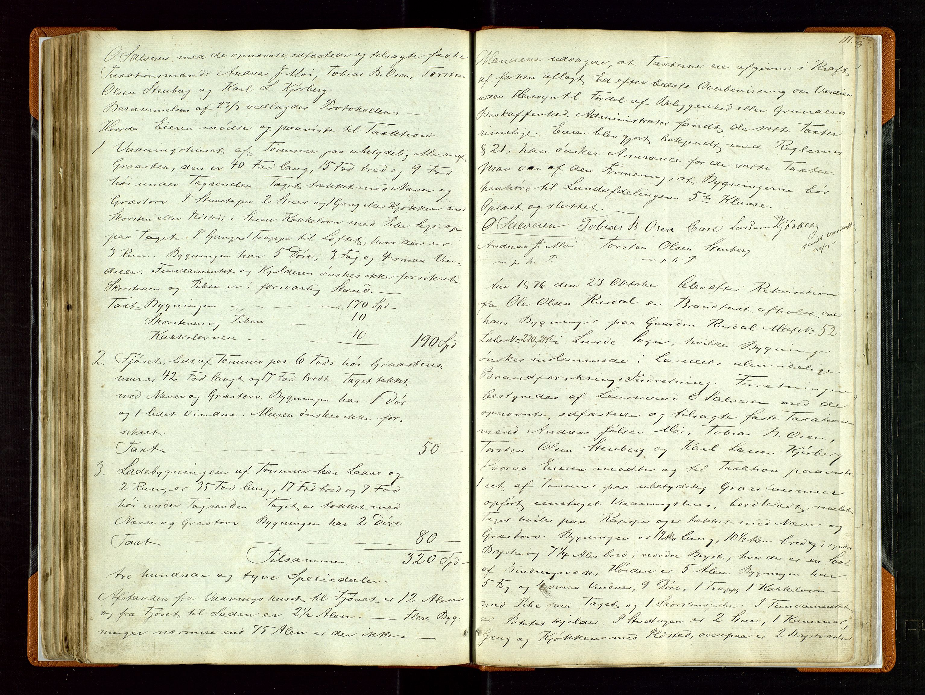 Lund lensmannskontor, AV/SAST-A-100303/Goa/L0001: "Brandtaxations-Protocol", 1848-1878, s. 110b-111a
