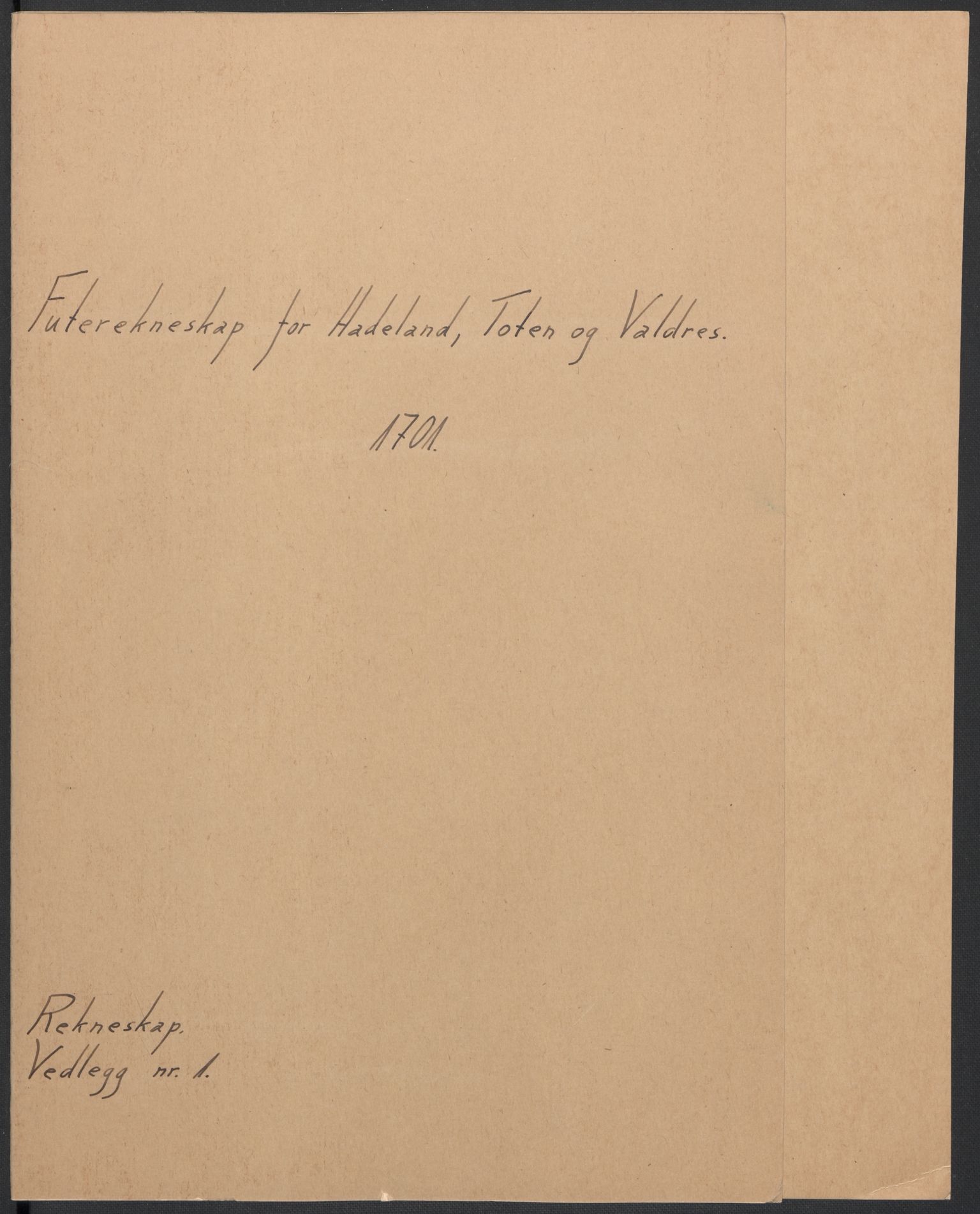 Rentekammeret inntil 1814, Reviderte regnskaper, Fogderegnskap, AV/RA-EA-4092/R18/L1299: Fogderegnskap Hadeland, Toten og Valdres, 1701, s. 2
