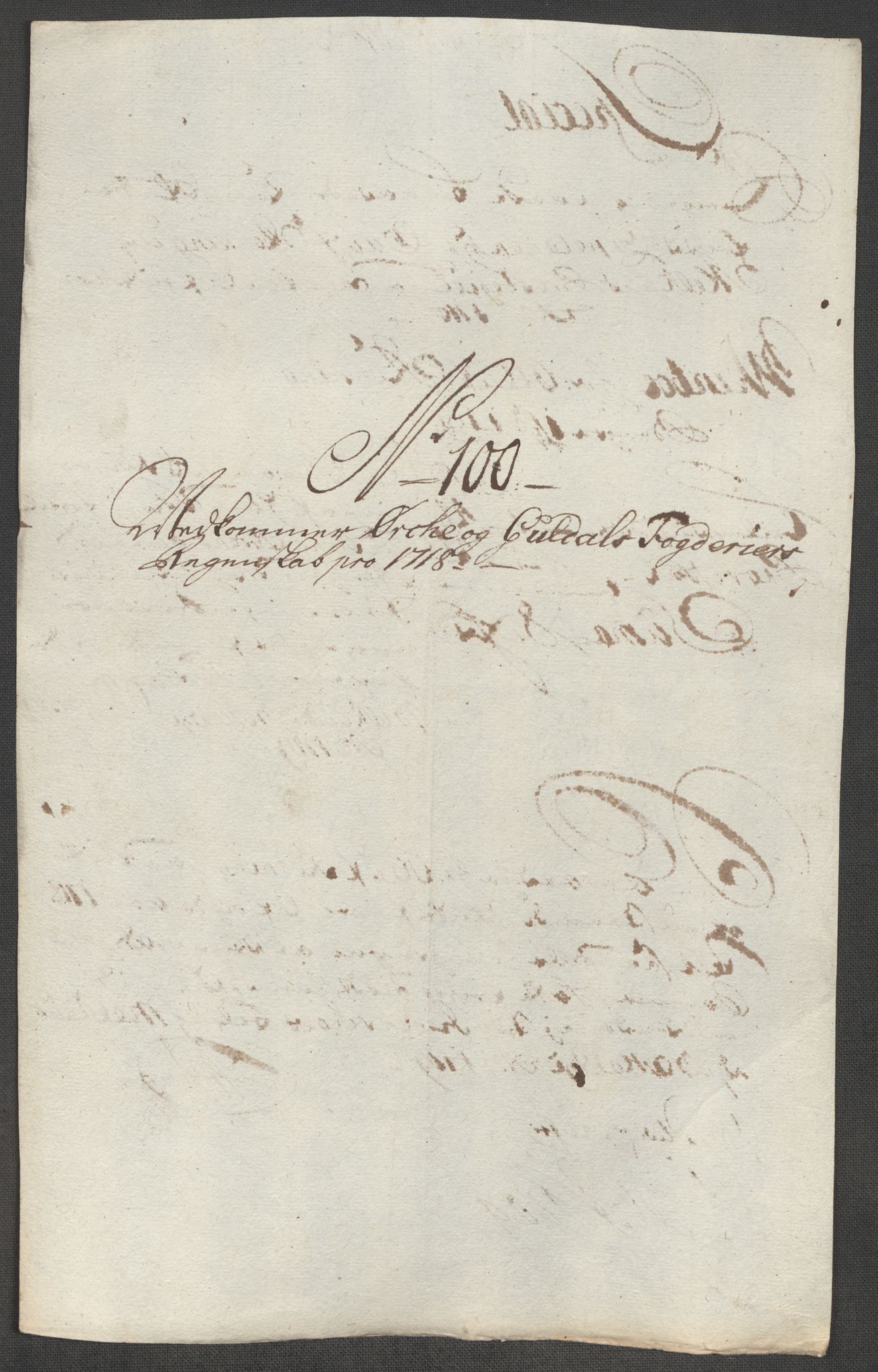 Rentekammeret inntil 1814, Reviderte regnskaper, Fogderegnskap, RA/EA-4092/R60/L3972: Fogderegnskap Orkdal og Gauldal, 1718, s. 264