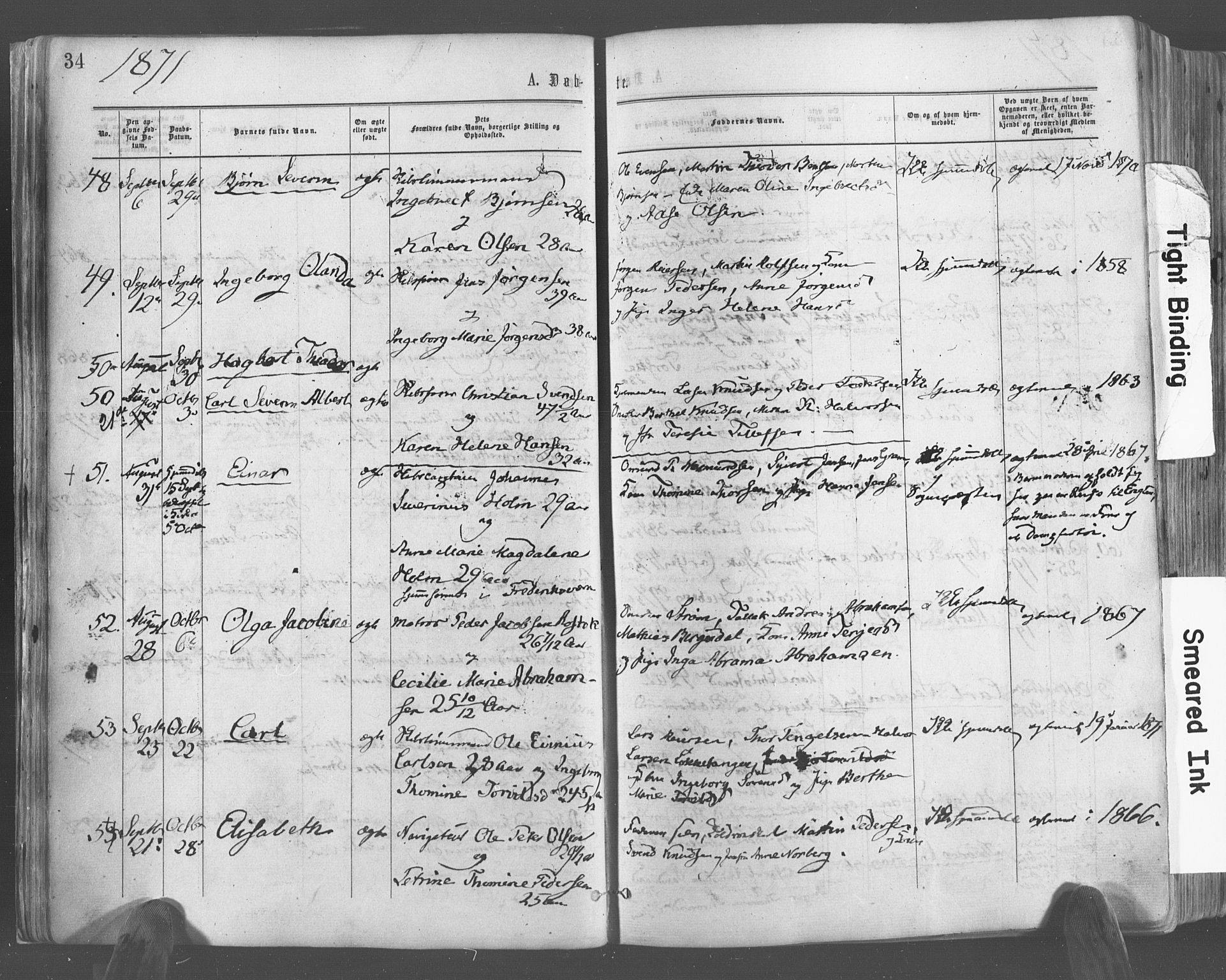 Risør sokneprestkontor, AV/SAK-1111-0035/F/Fa/L0004: Ministerialbok nr. A 4, 1865-1882, s. 34