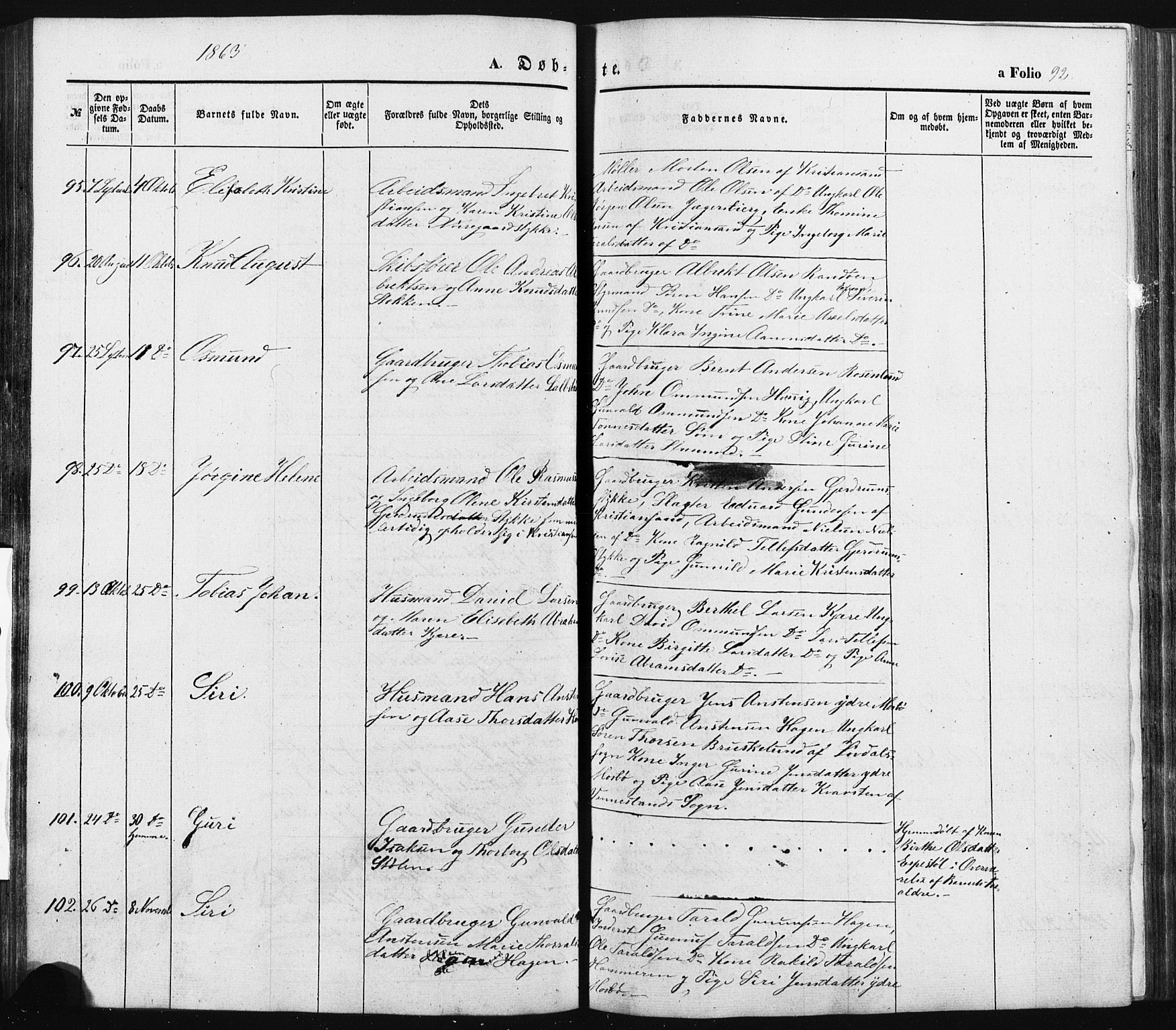 Oddernes sokneprestkontor, AV/SAK-1111-0033/F/Fa/Faa/L0007: Ministerialbok nr. A 7, 1851-1863, s. 92