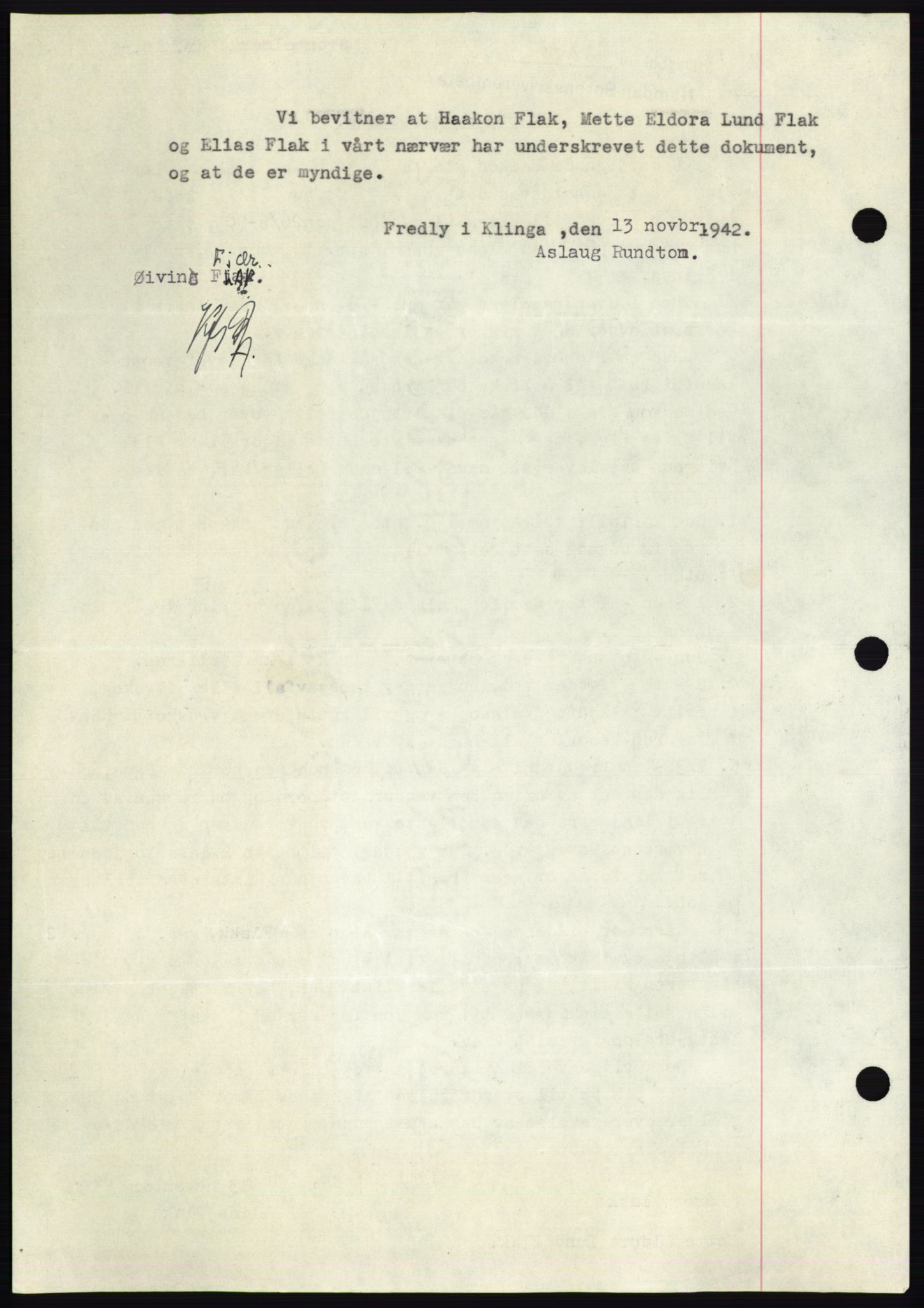 Namdal sorenskriveri, SAT/A-4133/1/2/2C: Pantebok nr. -, 1942-1943, Dagboknr: 2293/1942
