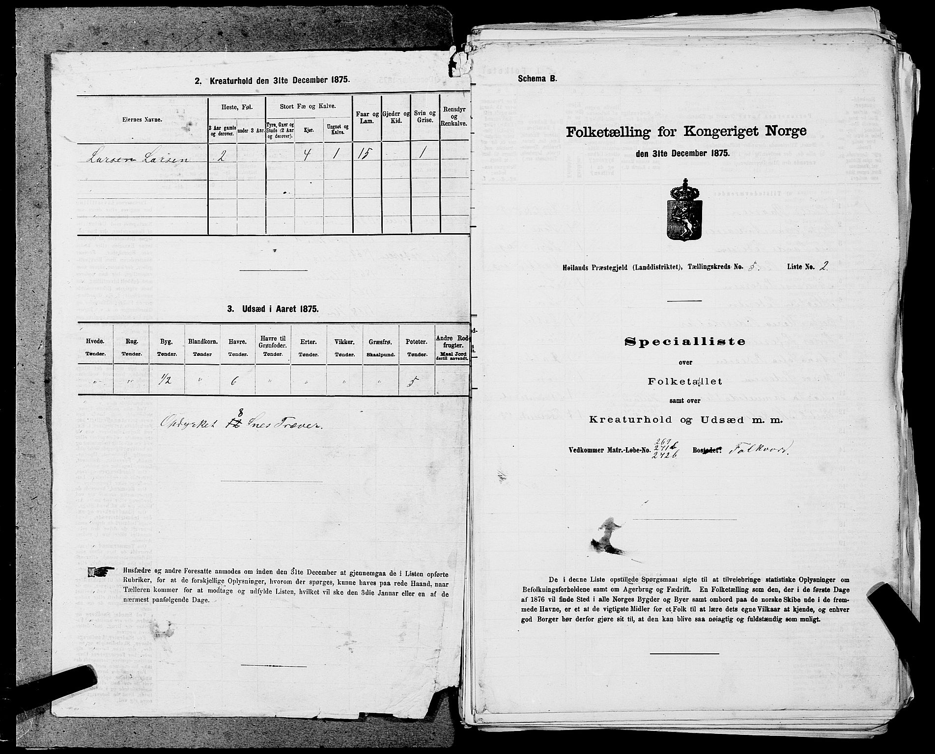 SAST, Folketelling 1875 for 1123L Høyland prestegjeld, Høyland sokn, 1875, s. 675