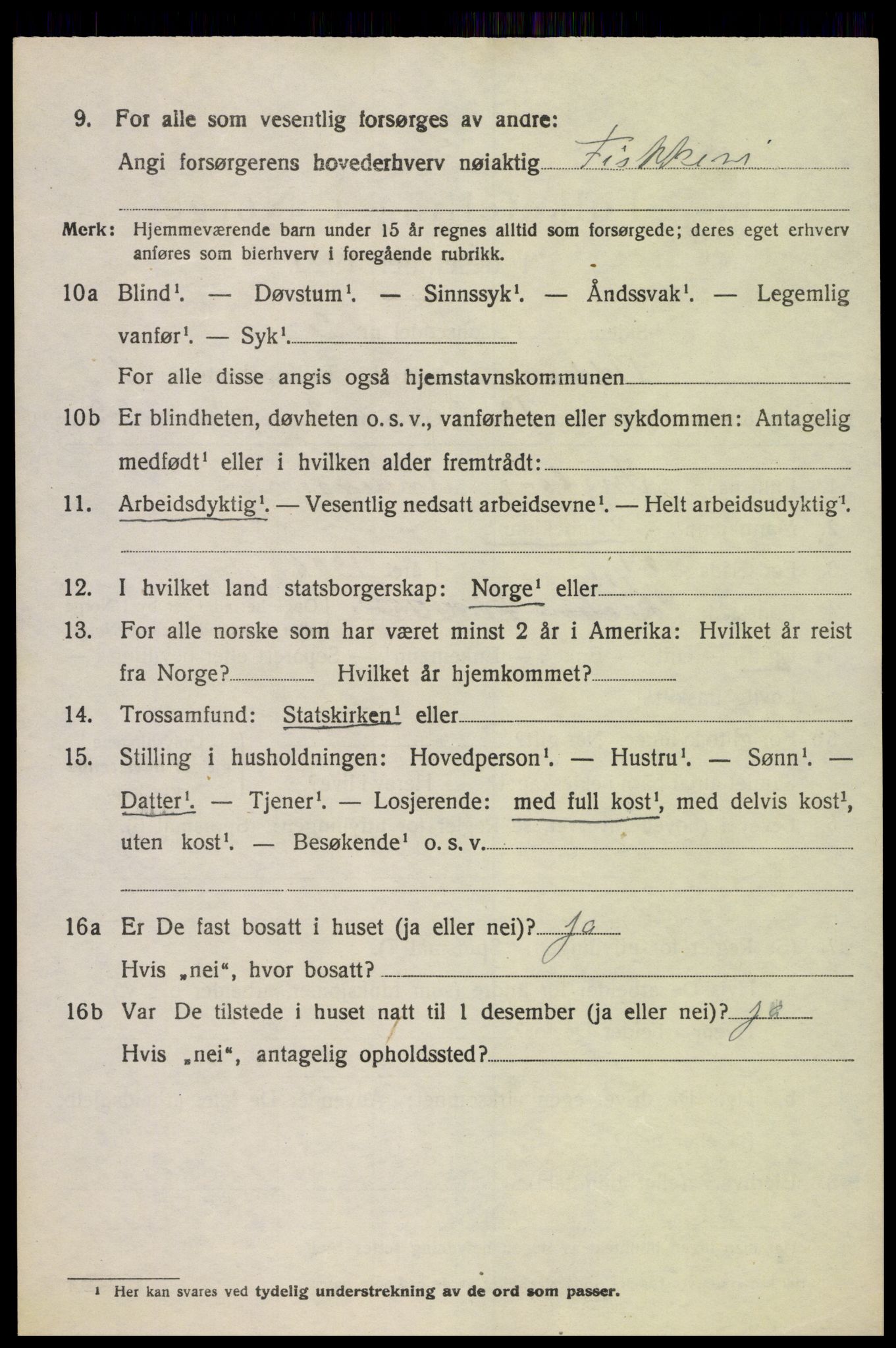SAK, Folketelling 1920 for 1012 Oddernes herred, 1920, s. 2150