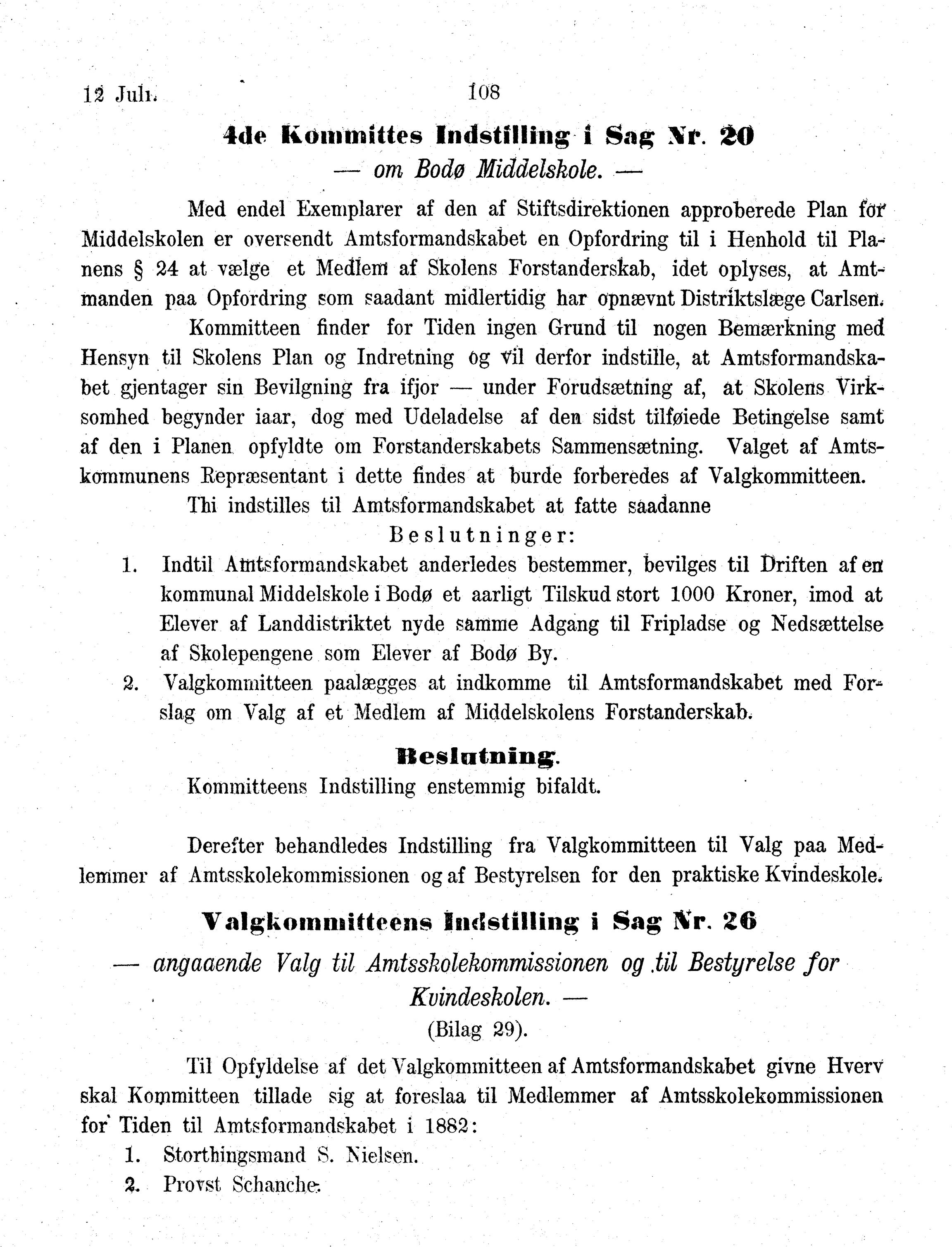 Nordland Fylkeskommune. Fylkestinget, AIN/NFK-17/176/A/Ac/L0013: Fylkestingsforhandlinger 1880, 1880