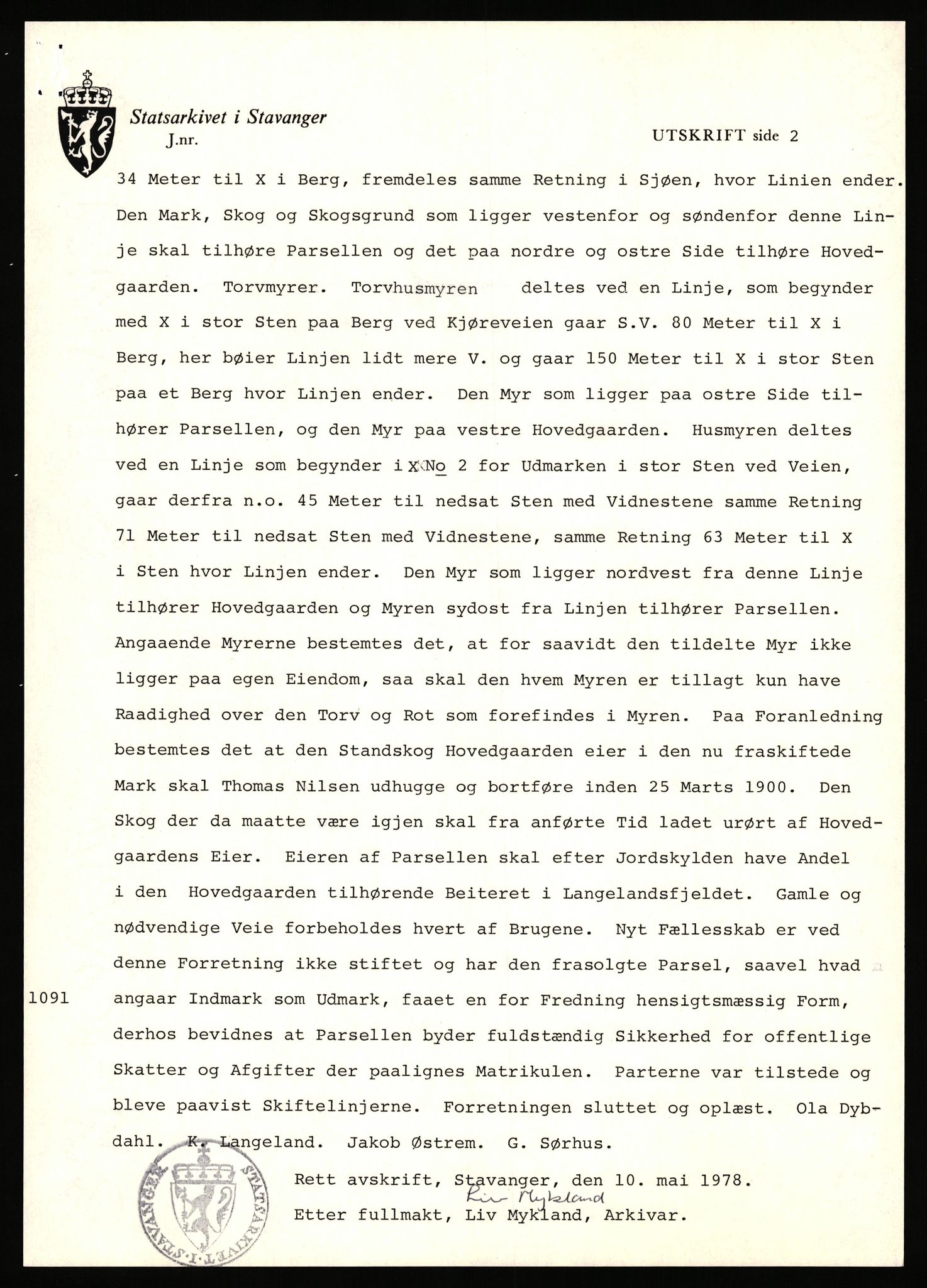 Statsarkivet i Stavanger, AV/SAST-A-101971/03/Y/Yj/L0047: Avskrifter sortert etter gårdsnavn: Kirketeigen - Klovning, 1750-1930, s. 44