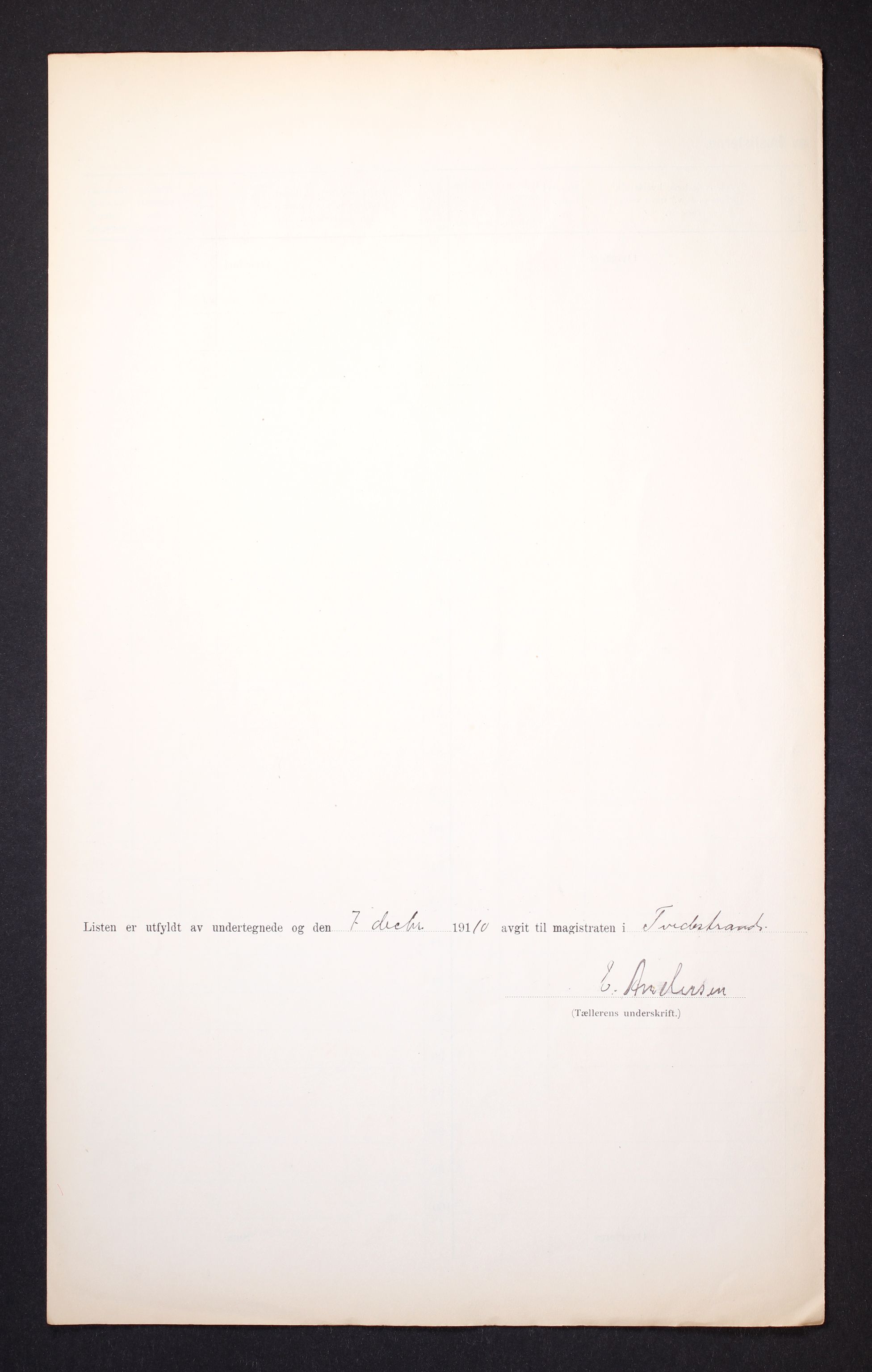 RA, Folketelling 1910 for 0902 Tvedestrand ladested, 1910, s. 10