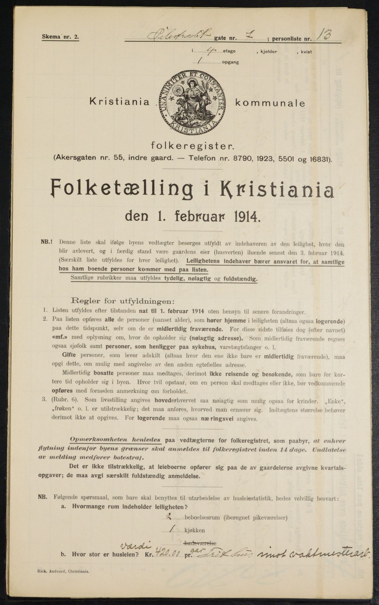 OBA, Kommunal folketelling 1.2.1914 for Kristiania, 1914, s. 78870