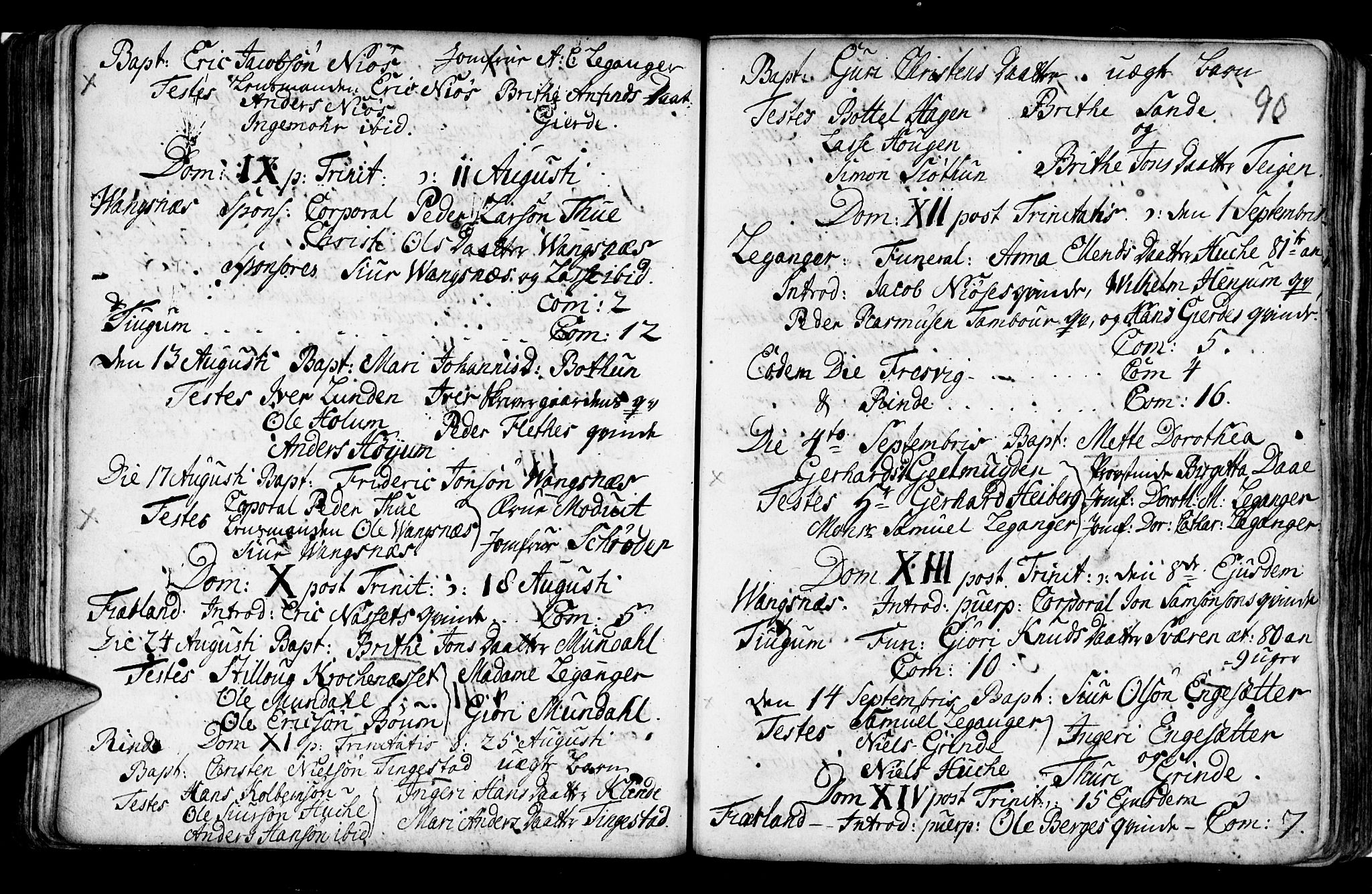 Leikanger sokneprestembete, SAB/A-81001: Ministerialbok nr. A 2, 1735-1756, s. 90