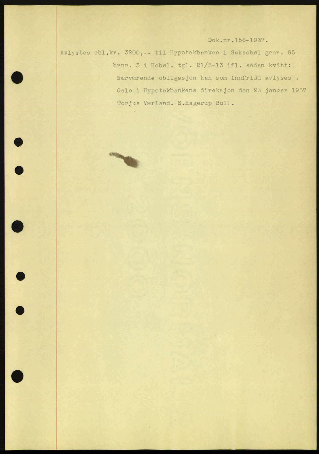 Moss sorenskriveri, SAO/A-10168: Pantebok nr. B3, 1937-1937, Dagboknr: 156/1937