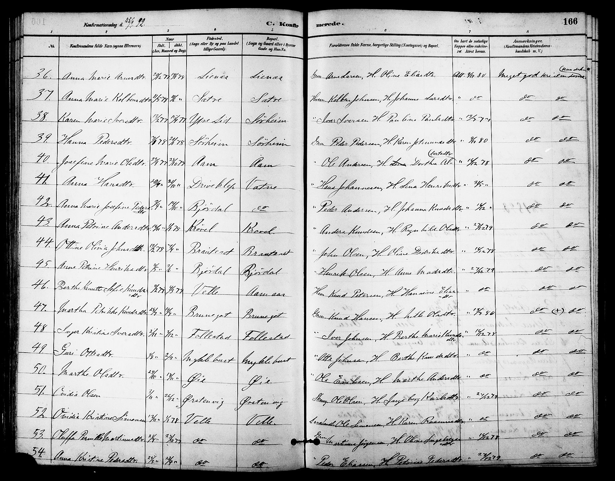 Ministerialprotokoller, klokkerbøker og fødselsregistre - Møre og Romsdal, AV/SAT-A-1454/513/L0189: Klokkerbok nr. 513C03, 1883-1904, s. 166