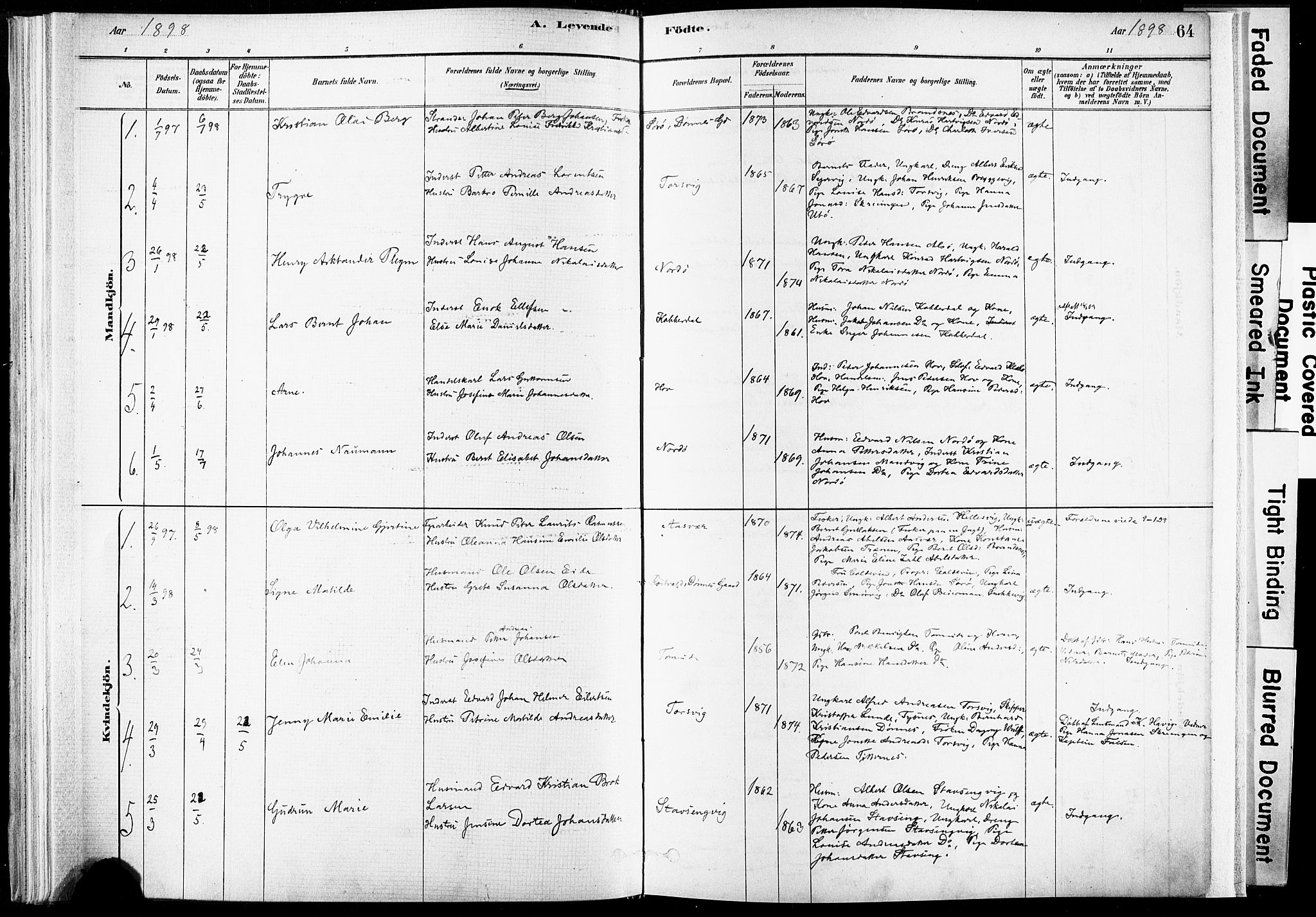 Ministerialprotokoller, klokkerbøker og fødselsregistre - Nordland, SAT/A-1459/835/L0525: Ministerialbok nr. 835A03I, 1881-1910, s. 64