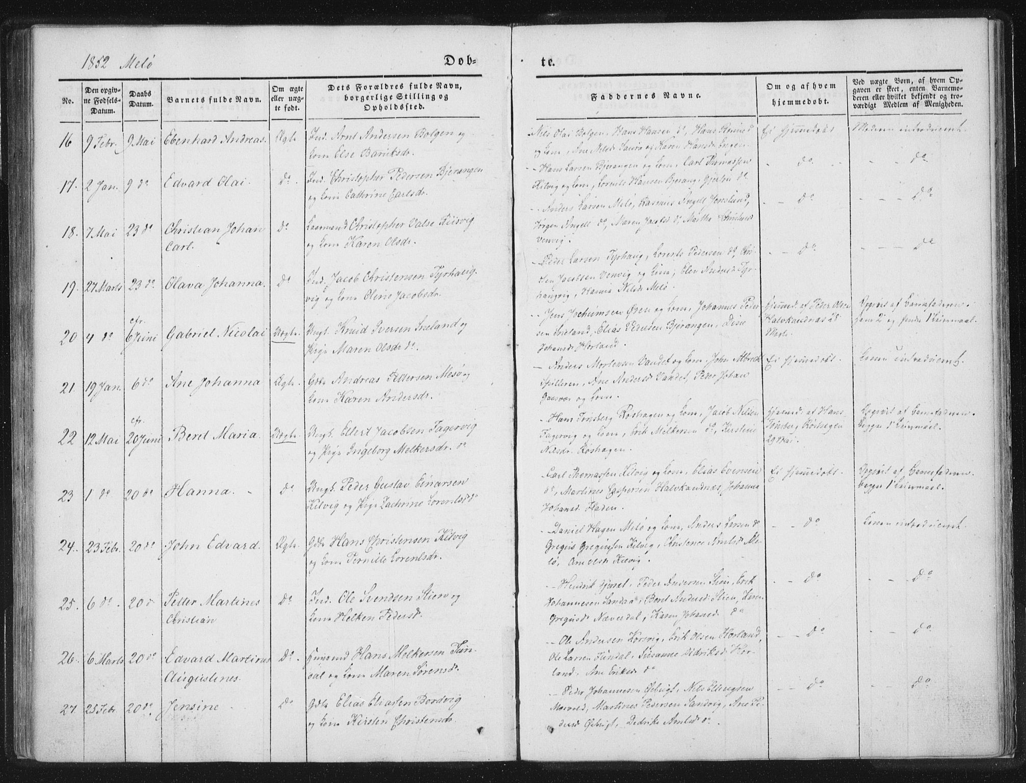Ministerialprotokoller, klokkerbøker og fødselsregistre - Nordland, SAT/A-1459/841/L0602: Ministerialbok nr. 841A08 /2, 1845-1859, s. 87