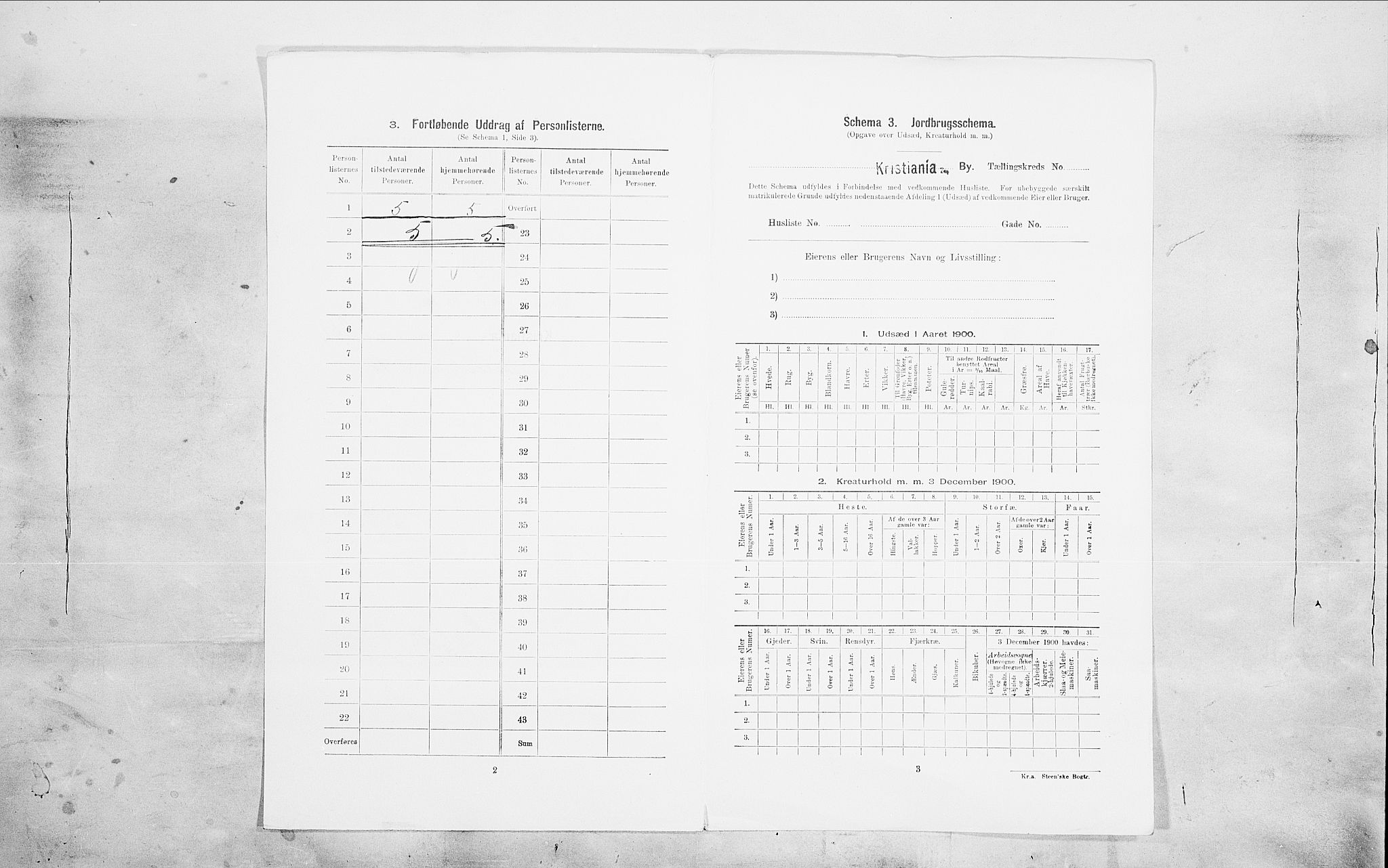 SAO, Folketelling 1900 for 0301 Kristiania kjøpstad, 1900, s. 86734