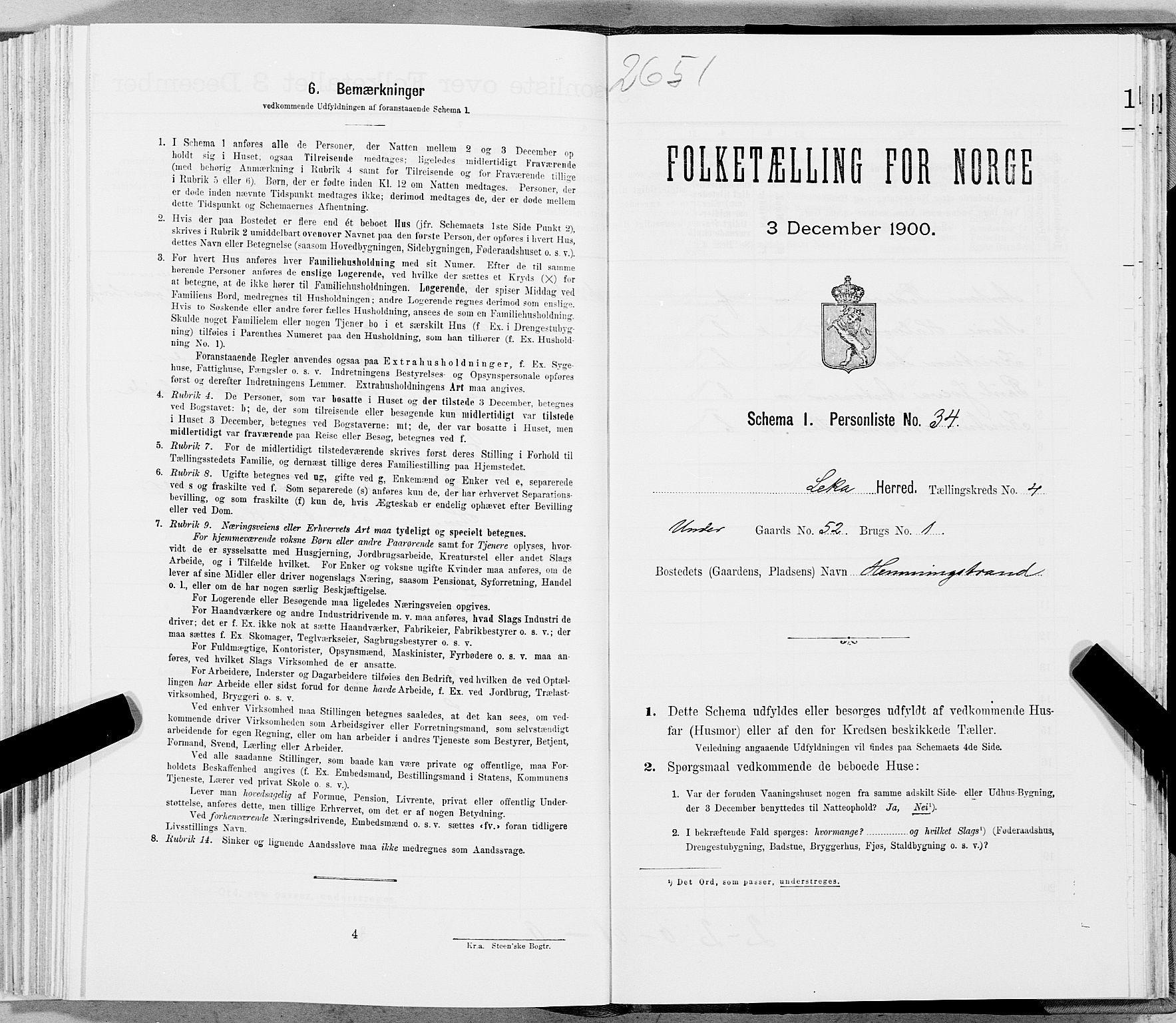 SAT, Folketelling 1900 for 1755 Leka herred, 1900, s. 823