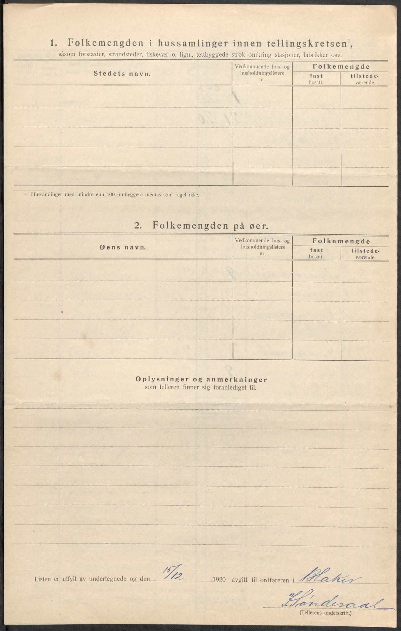 SAO, Folketelling 1920 for 0225 Blaker herred, 1920, s. 13