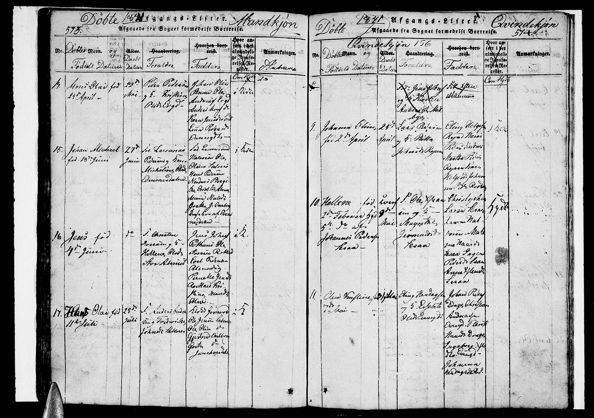 Ministerialprotokoller, klokkerbøker og fødselsregistre - Nordland, AV/SAT-A-1459/847/L0676: Klokkerbok nr. 847C04, 1821-1853, s. 573-574