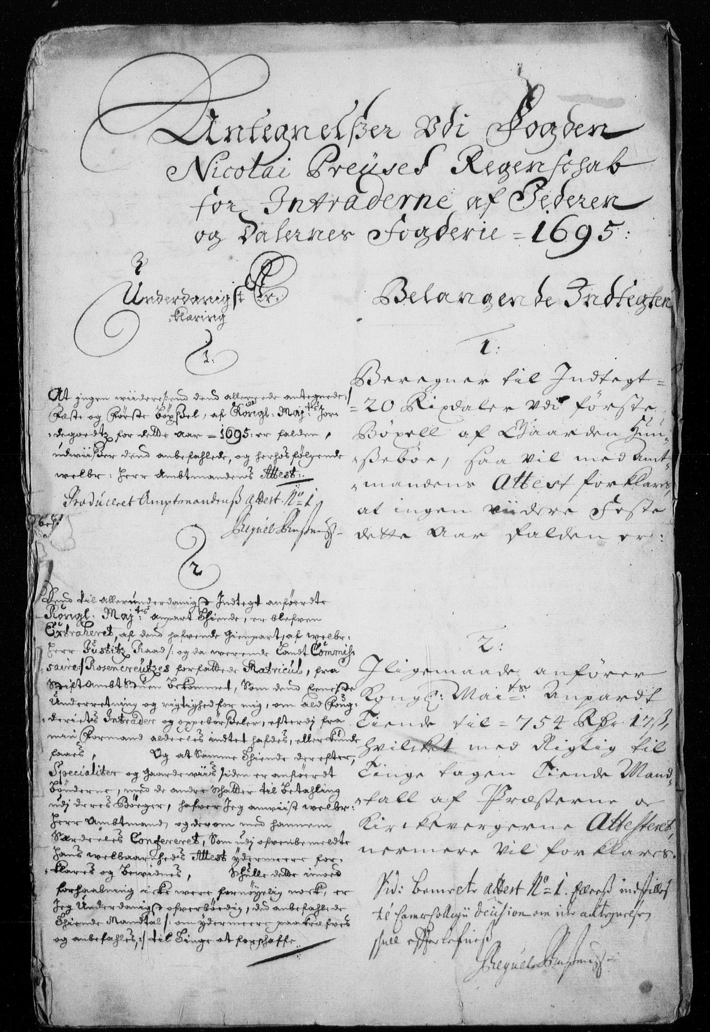 Rentekammeret inntil 1814, Reviderte regnskaper, Fogderegnskap, RA/EA-4092/R46/L2728: Fogderegnskap Jæren og Dalane, 1694-1696, s. 366