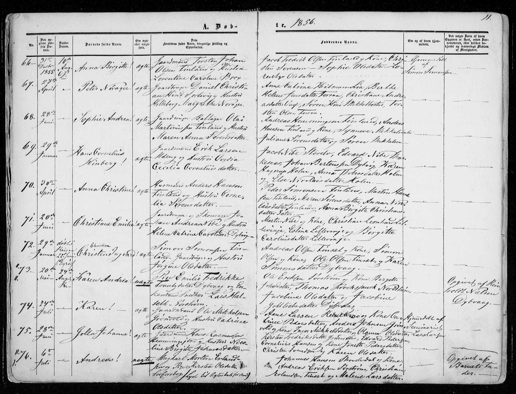 Tranøy sokneprestkontor, AV/SATØ-S-1313/I/Ia/Iaa/L0007kirke: Ministerialbok nr. 7, 1856-1866, s. 11