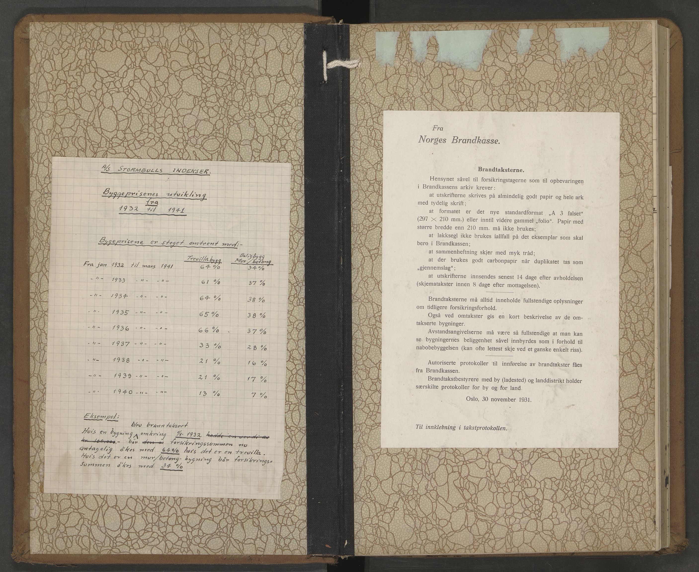 Skåtøy lensmannskontor, AV/SAKO-A-574/Y/Yd/Yda/L0002: Branntakstprotokoll, 1935-1945