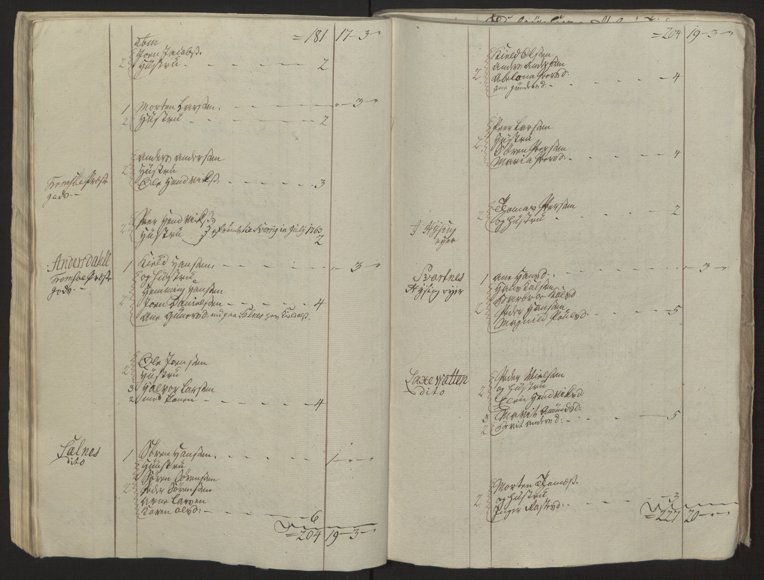 Rentekammeret inntil 1814, Reviderte regnskaper, Fogderegnskap, AV/RA-EA-4092/R68/L4845: Ekstraskatten Senja og Troms, 1762-1765, s. 378