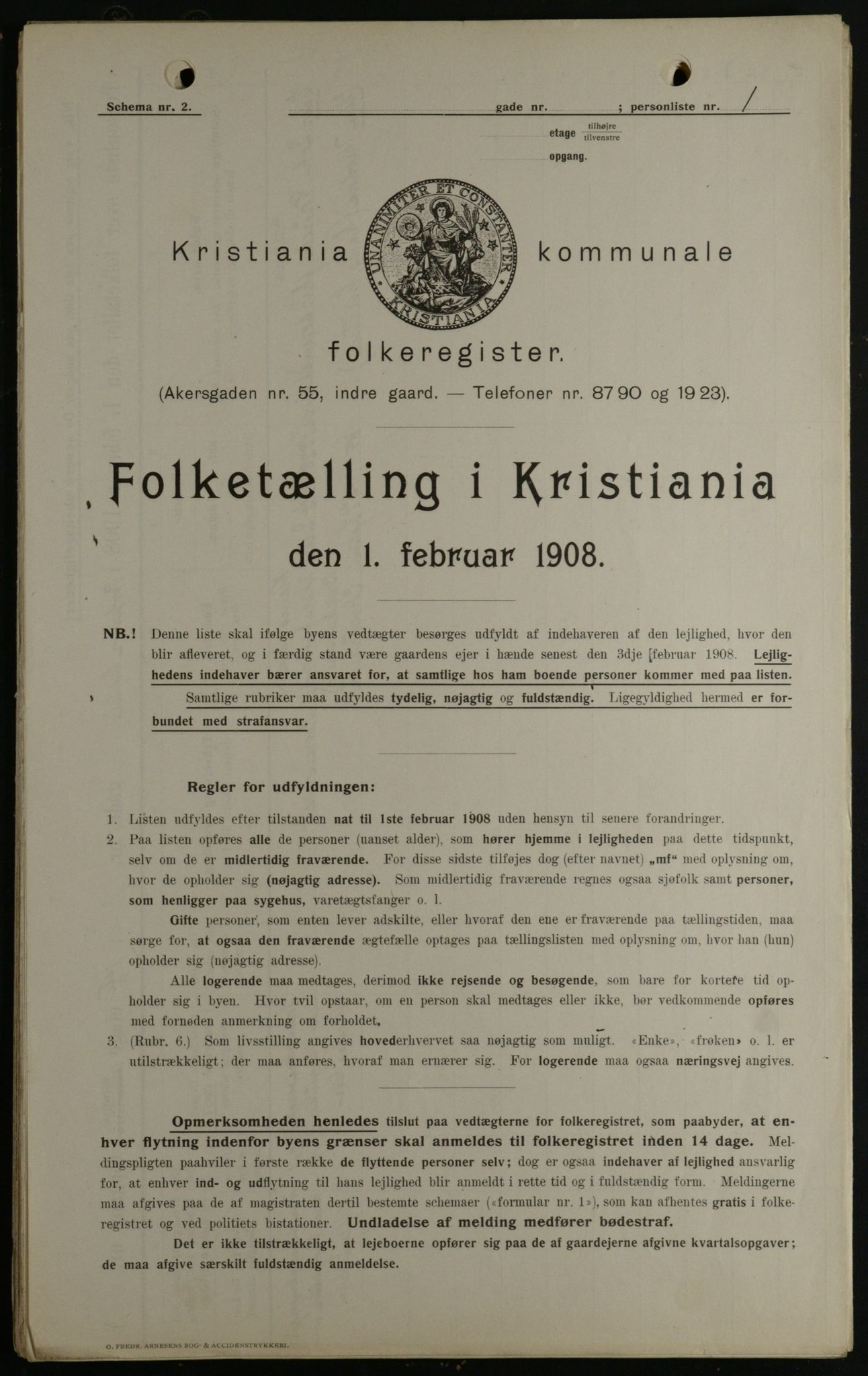 OBA, Kommunal folketelling 1.2.1908 for Kristiania kjøpstad, 1908, s. 73018