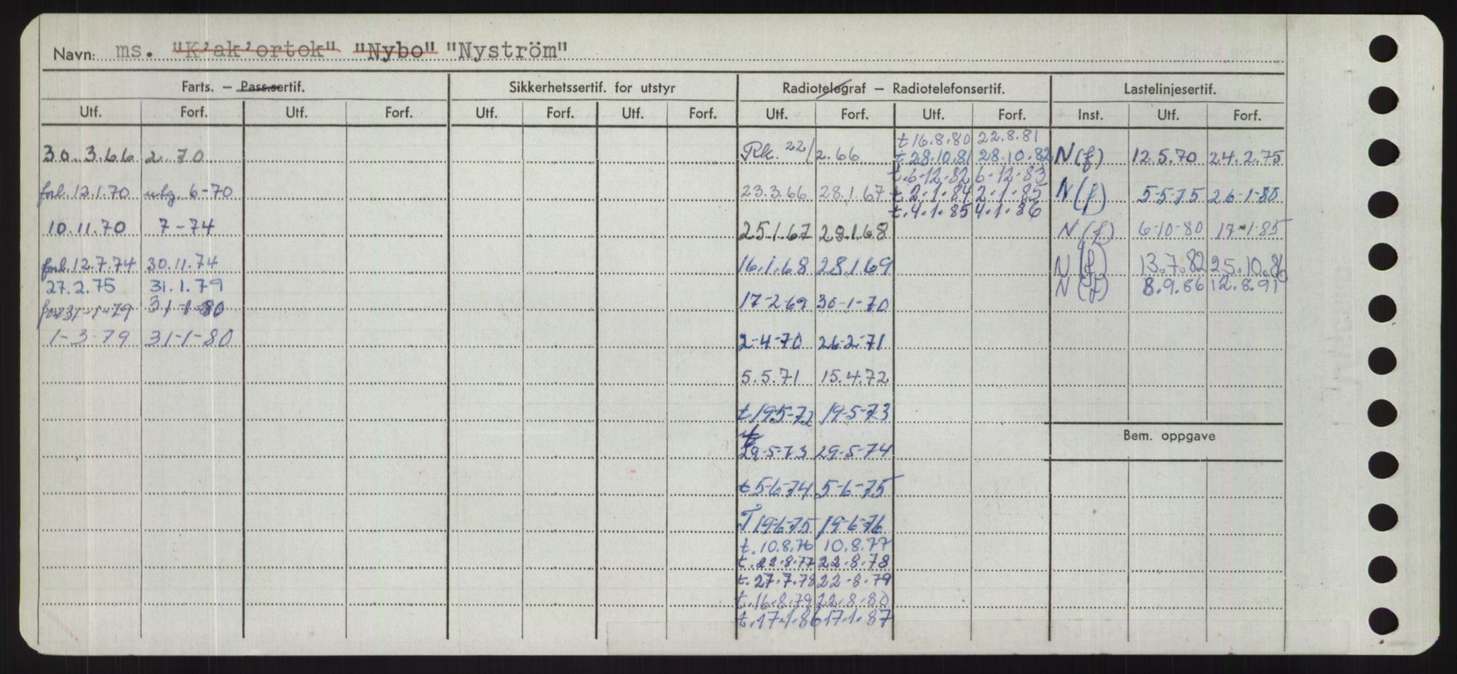 Sjøfartsdirektoratet med forløpere, Skipsmålingen, RA/S-1627/H/Hd/L0027: Fartøy, Norhop-Nør, s. 488