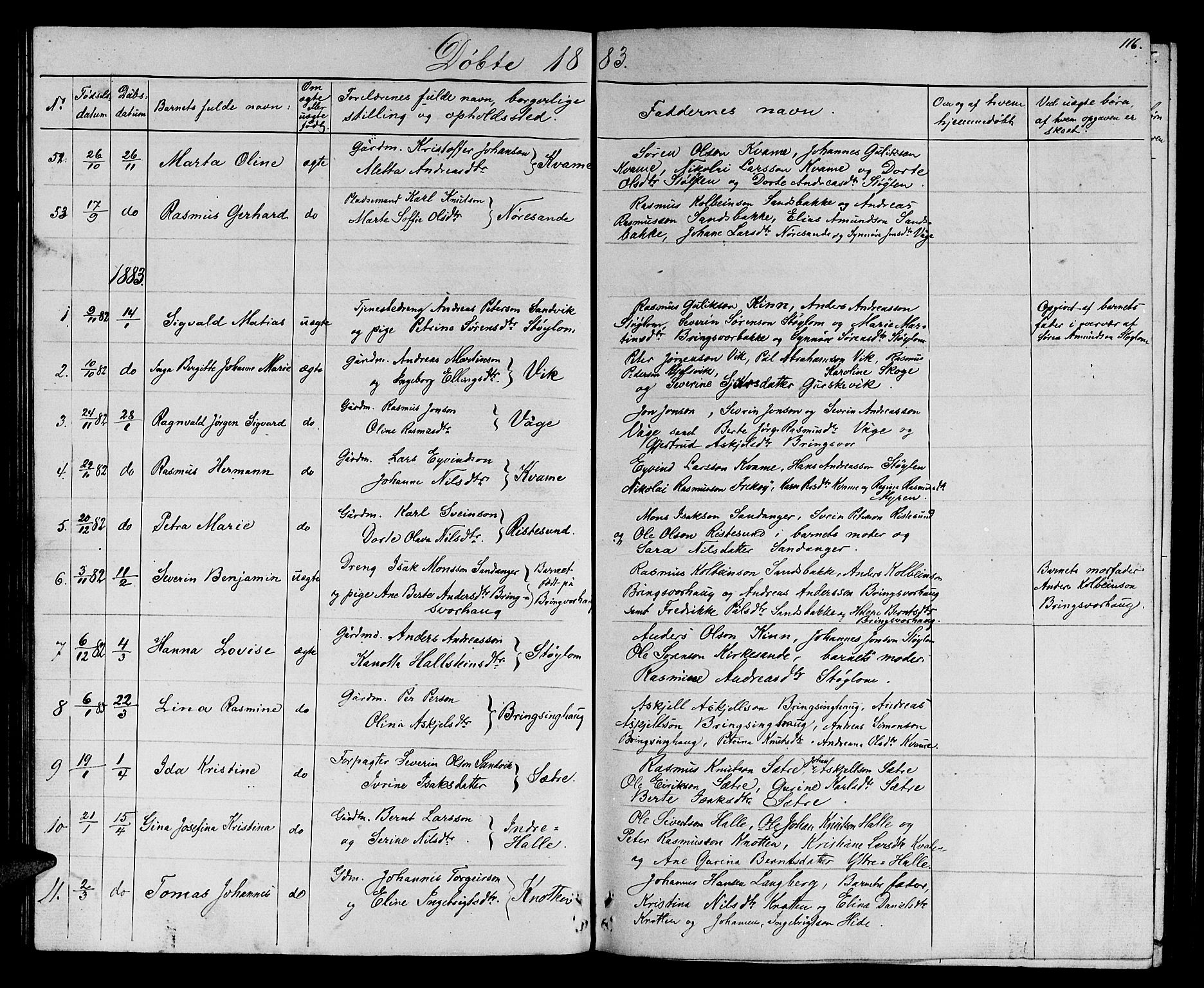 Ministerialprotokoller, klokkerbøker og fødselsregistre - Møre og Romsdal, SAT/A-1454/503/L0047: Klokkerbok nr. 503C02, 1854-1884, s. 116