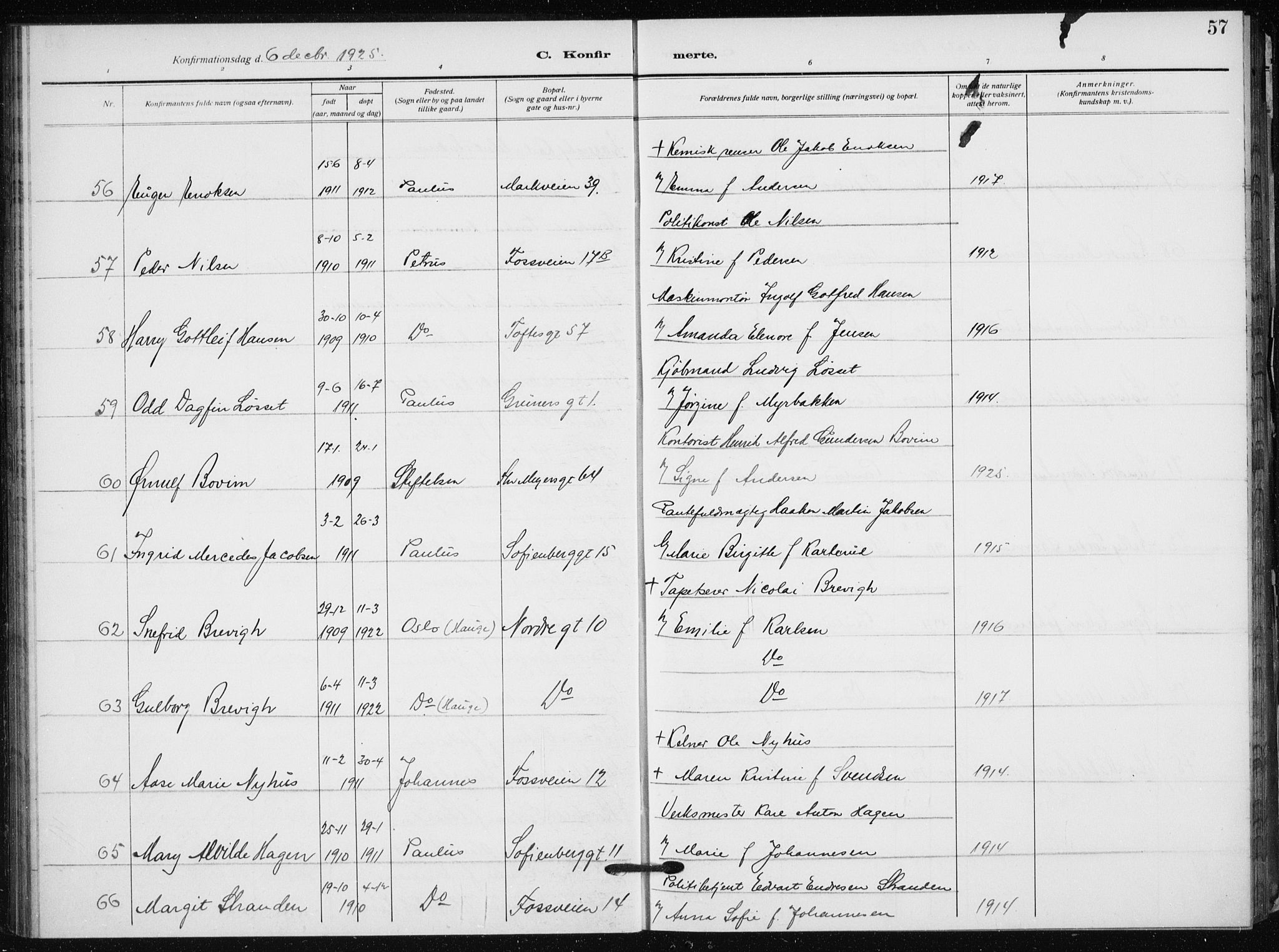 Hauge prestekontor Kirkebøker, AV/SAO-A-10849/F/Fa/L0002: Ministerialbok nr. 2, 1917-1938, s. 57