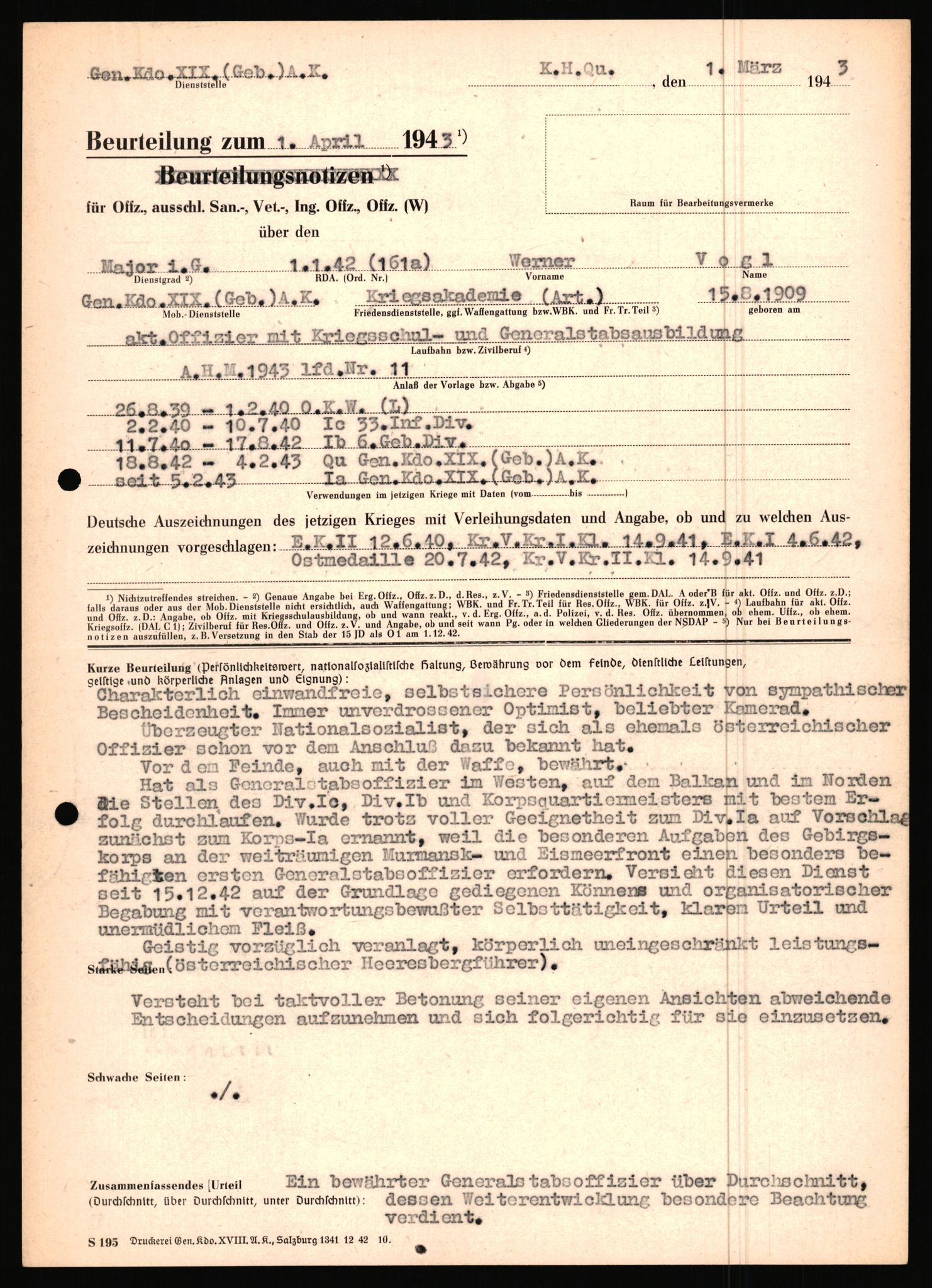 Forsvarets Overkommando. 2 kontor. Arkiv 11.4. Spredte tyske arkivsaker, AV/RA-RAFA-7031/D/Dar/Dara/L0019: Personalbøker og diverse, 1940-1945, s. 600
