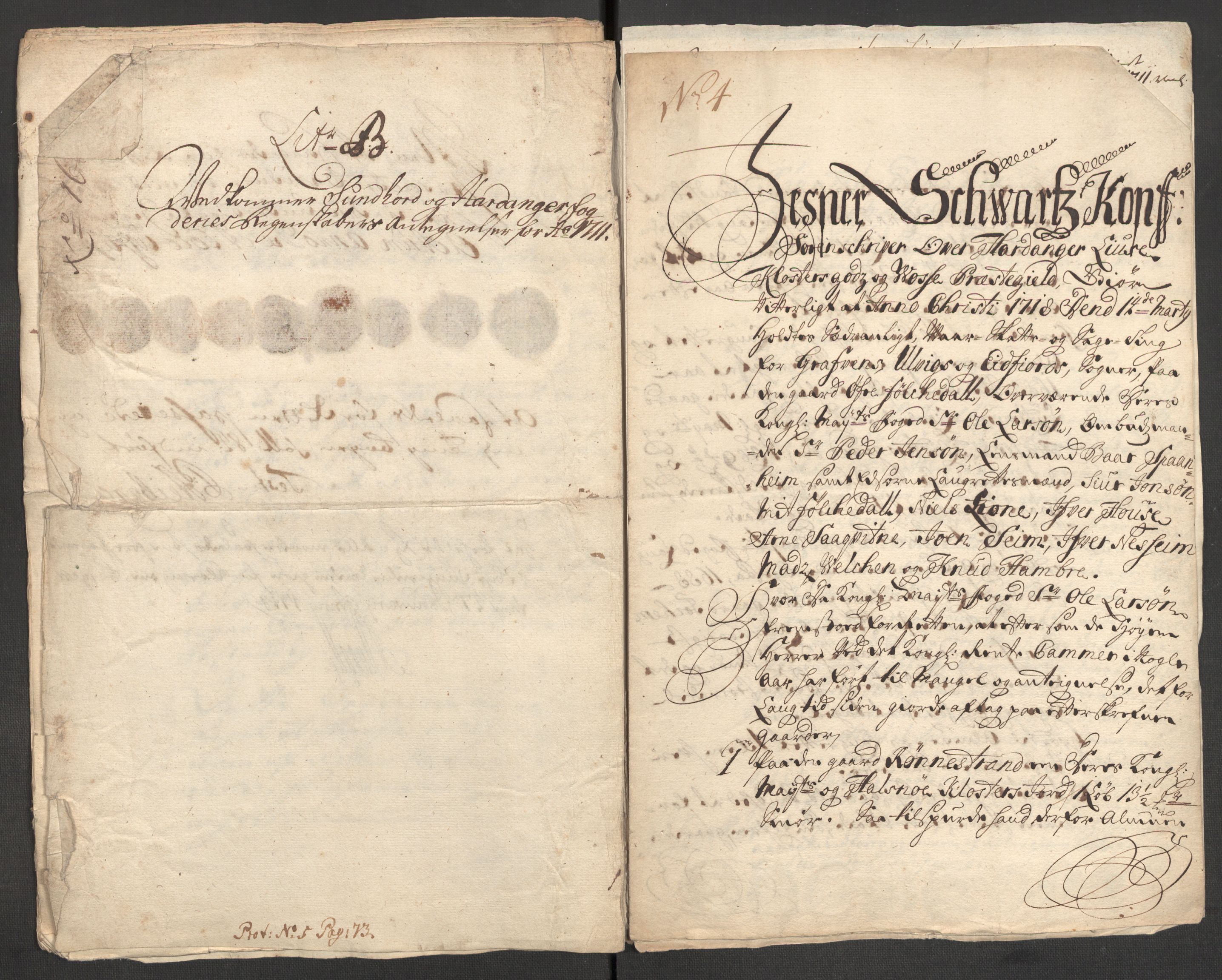 Rentekammeret inntil 1814, Reviderte regnskaper, Fogderegnskap, AV/RA-EA-4092/R48/L2987: Fogderegnskap Sunnhordland og Hardanger, 1711, s. 506