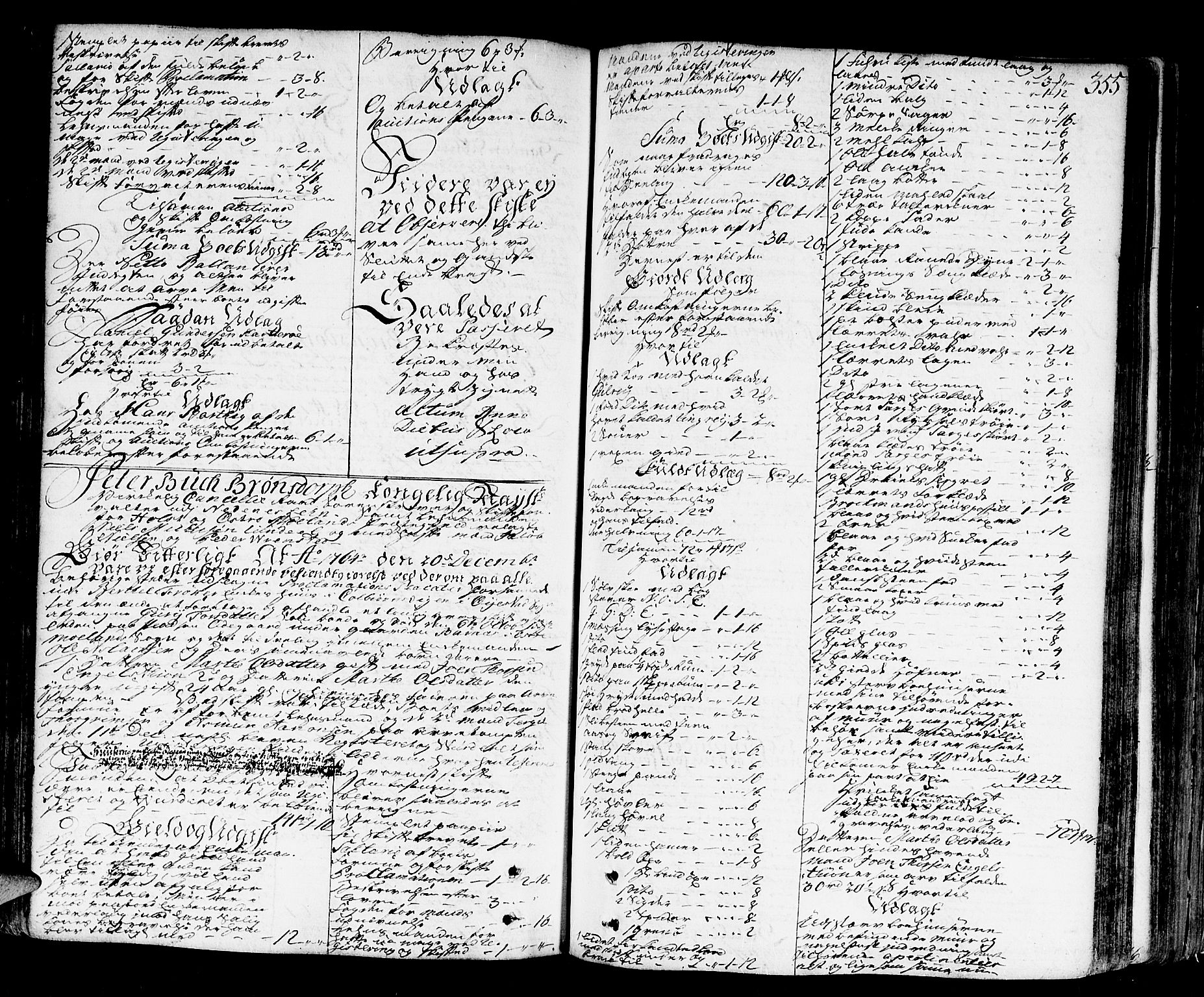 Nedenes sorenskriveri før 1824, SAK/1221-0007/H/Hc/L0030: Skifteprotokoll med register nr 21a, 1763-1767, s. 354b-355a