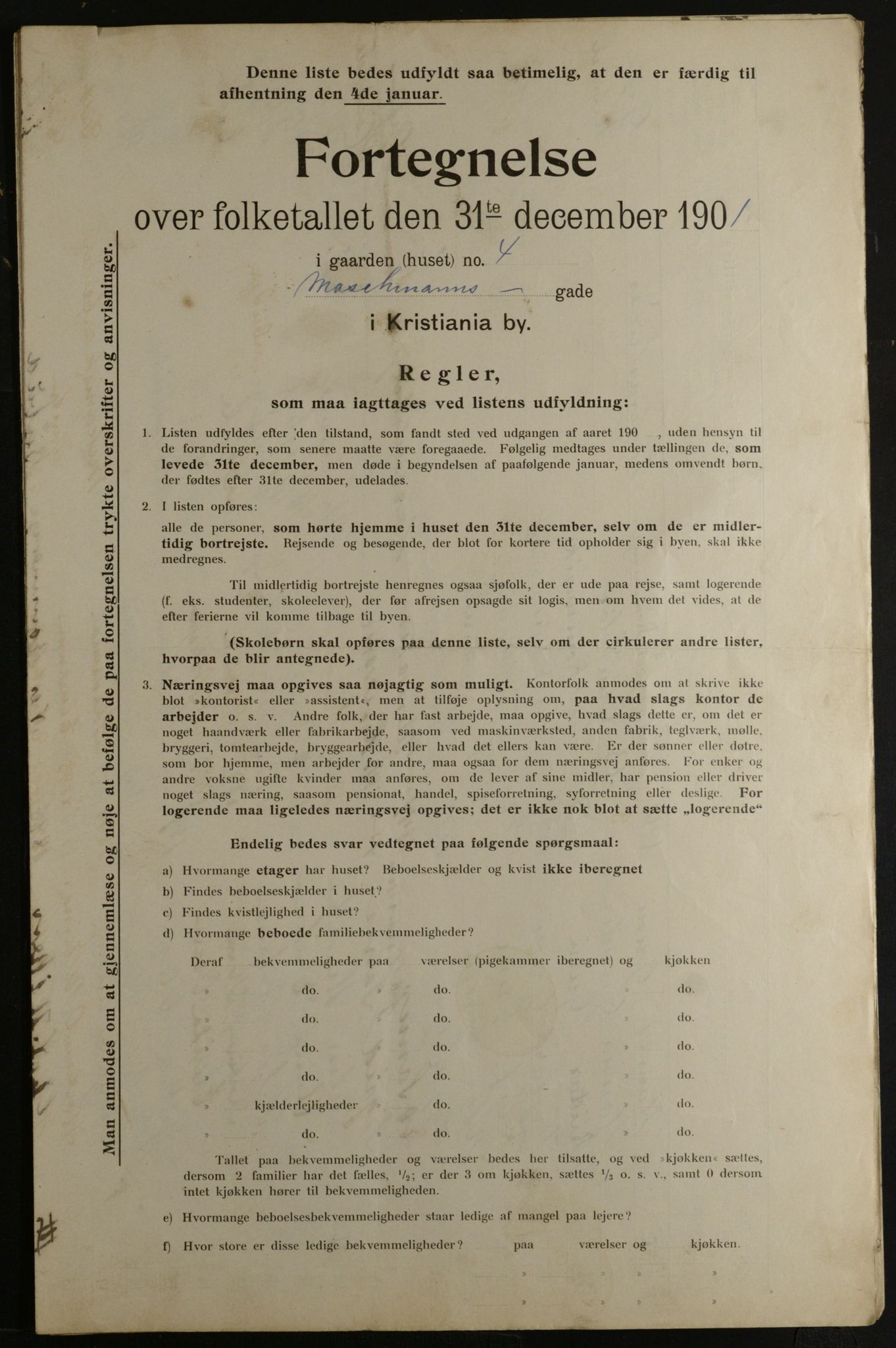 OBA, Kommunal folketelling 31.12.1901 for Kristiania kjøpstad, 1901, s. 9985