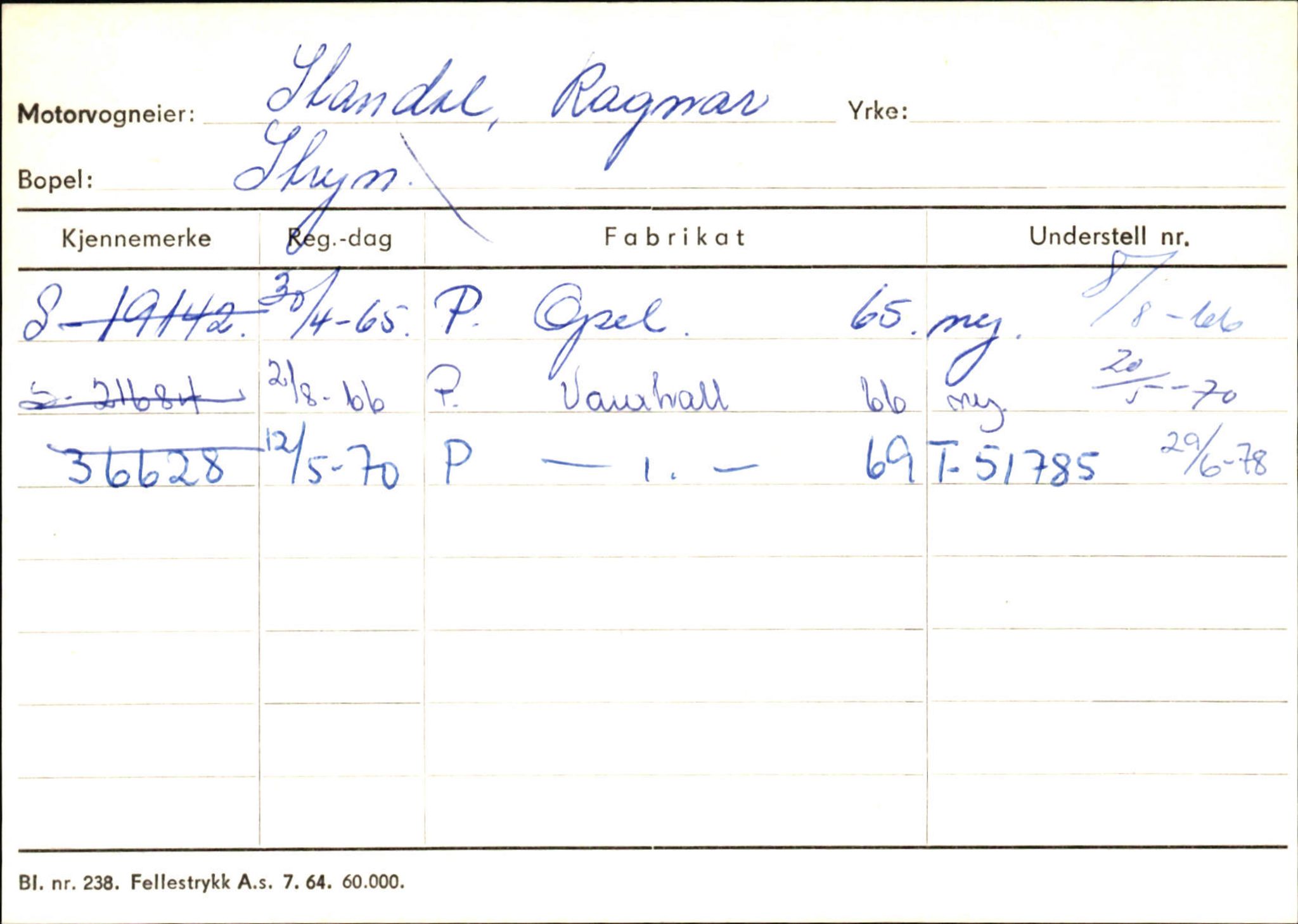 Statens vegvesen, Sogn og Fjordane vegkontor, SAB/A-5301/4/F/L0131: Eigarregister Høyanger P-Å. Stryn S-Å, 1945-1975, s. 1449