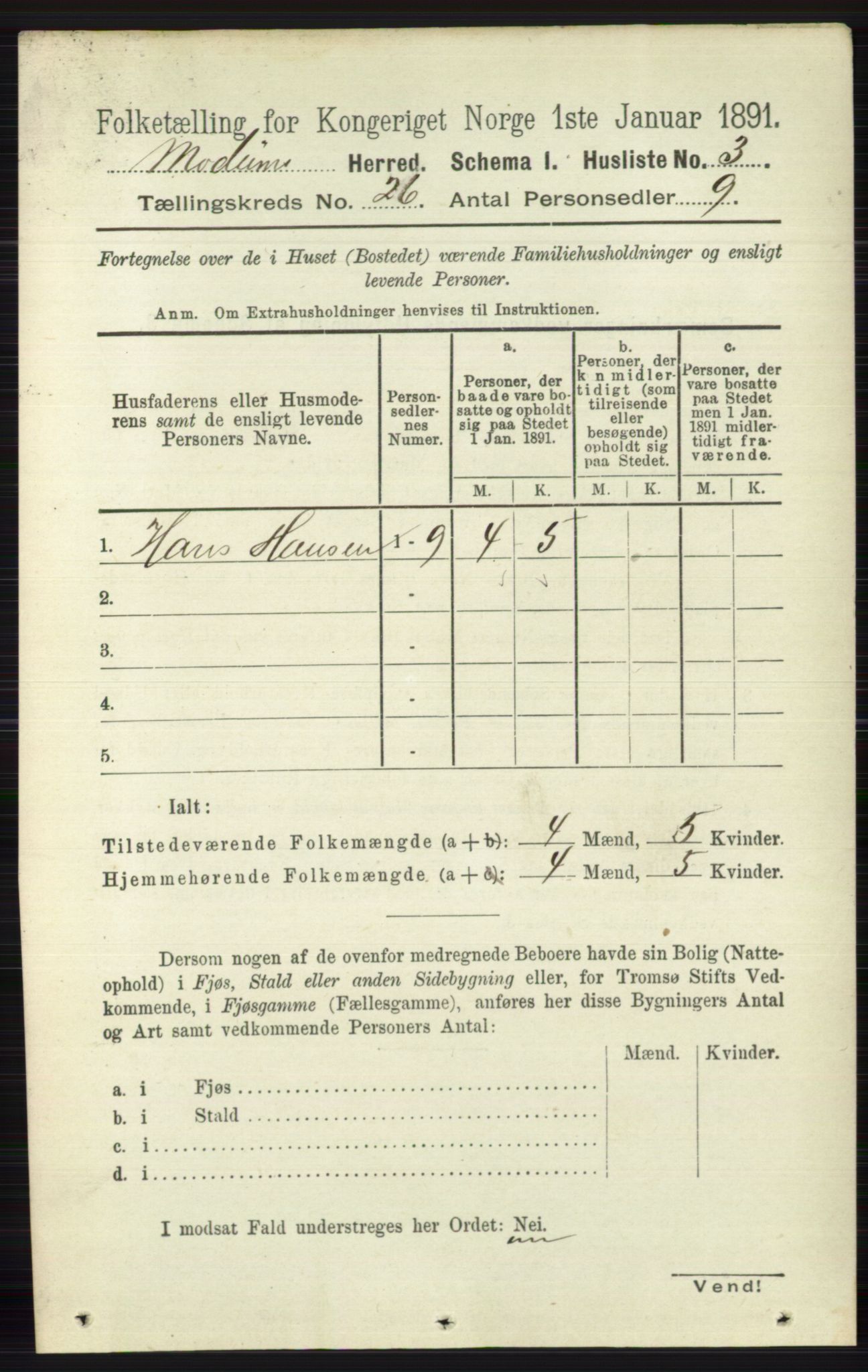RA, Folketelling 1891 for 0623 Modum herred, 1891, s. 9318
