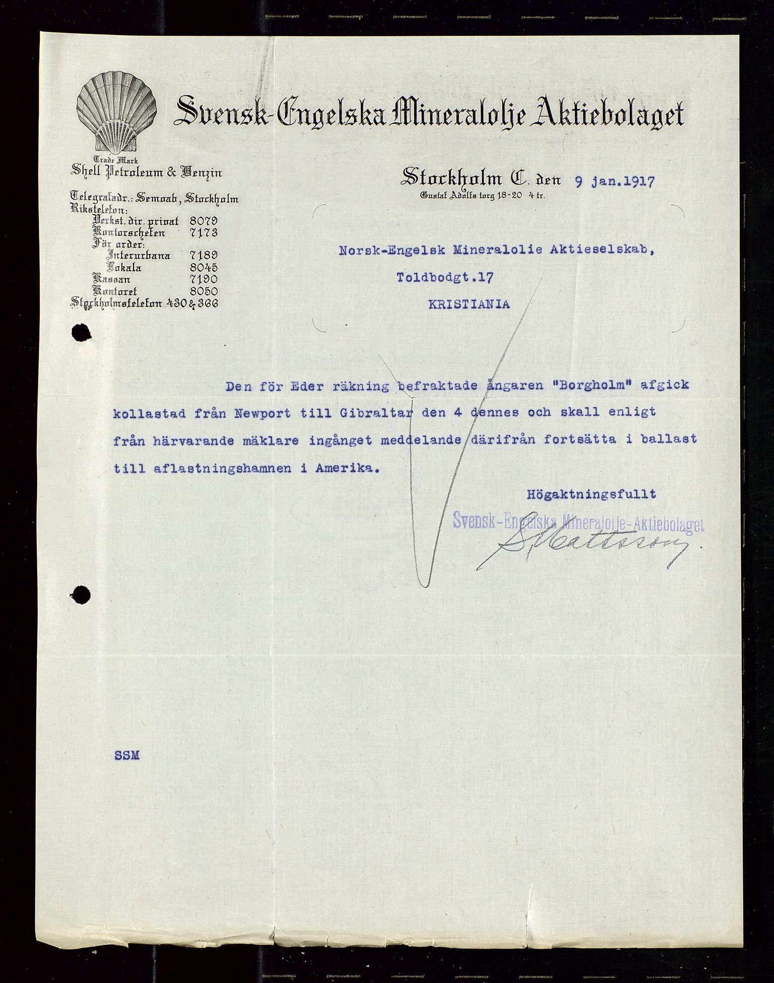 Pa 1521 - A/S Norske Shell, SAST/A-101915/E/Ea/Eaa/L0020: Sjefskorrespondanse, 1917, s. 445