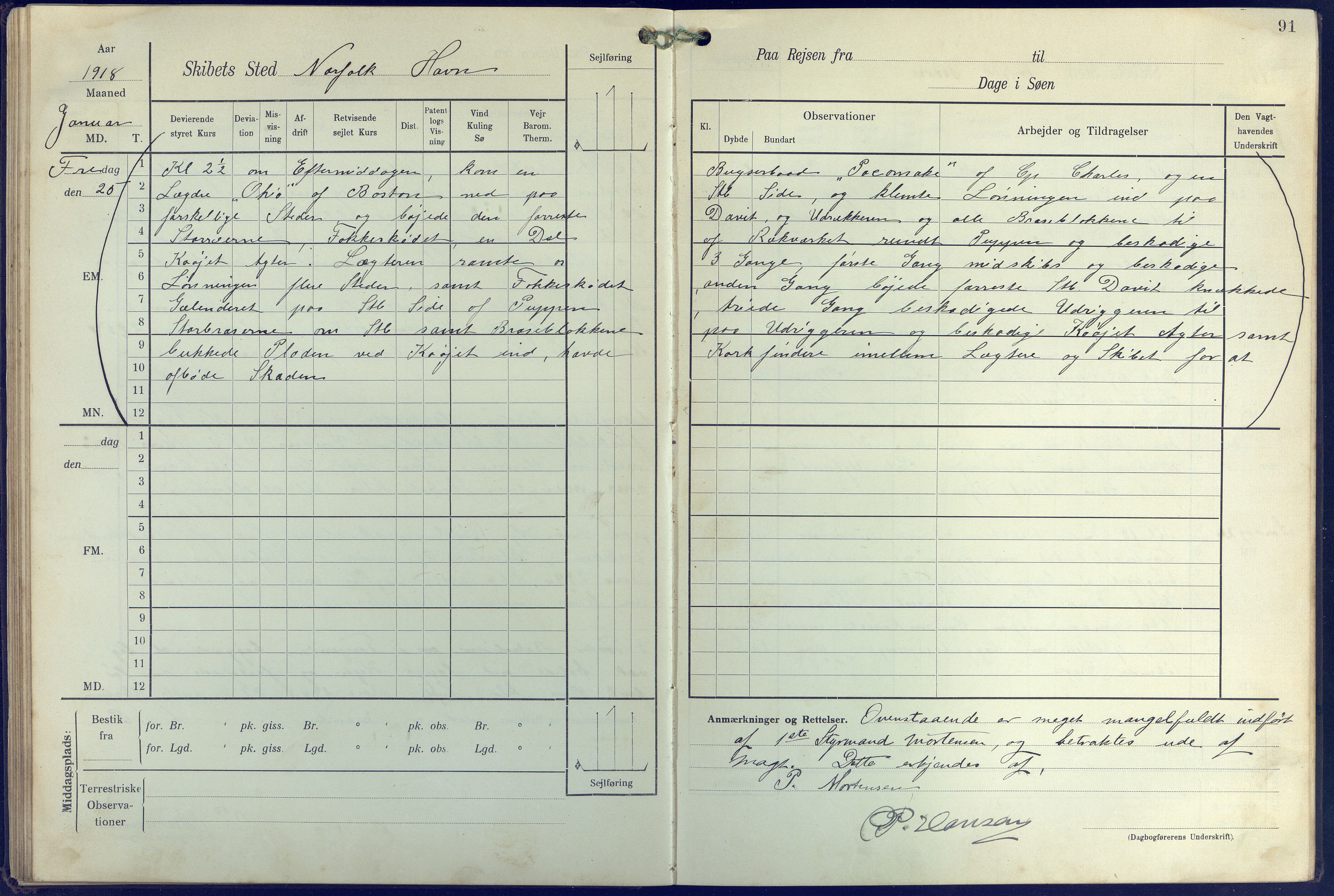 Fartøysarkivet, AAKS/PA-1934/F/L0271: Pehr Ugland (bark), 1917-1919, s. 91