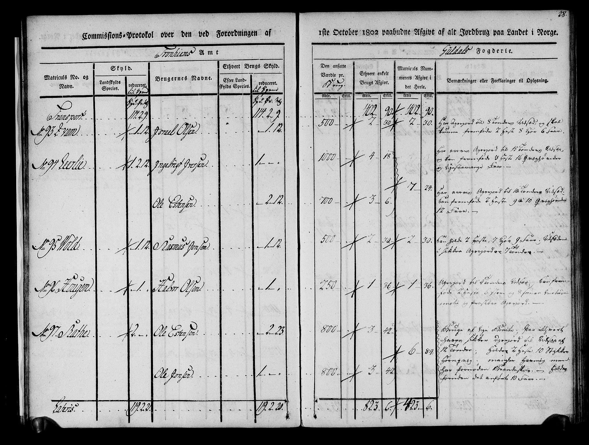 Rentekammeret inntil 1814, Realistisk ordnet avdeling, AV/RA-EA-4070/N/Ne/Nea/L0136a: Orkdal og Gauldal fogderi. Kommisjonsprotokoll for Gauldalen, 1803, s. 29