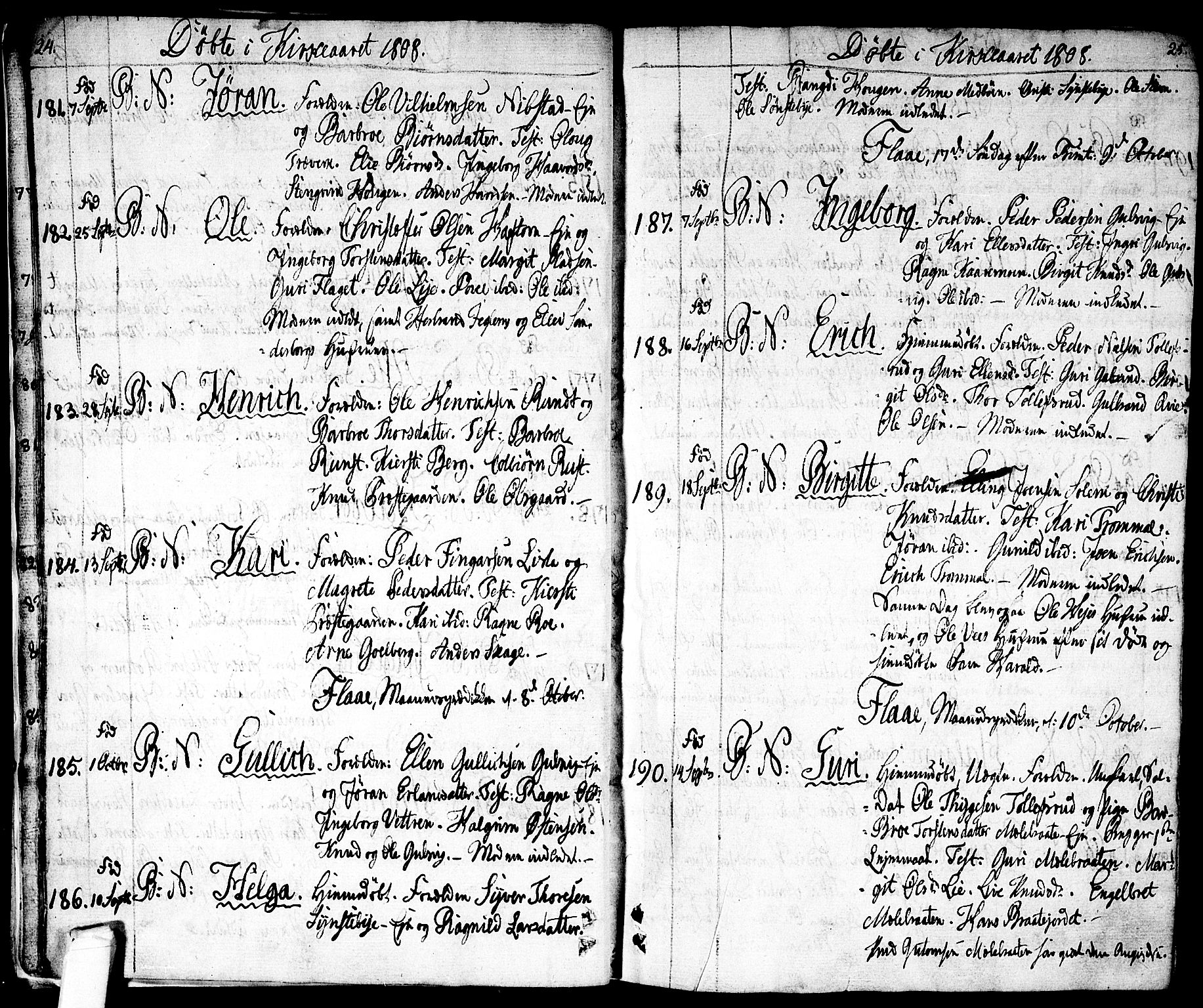 Nes kirkebøker, AV/SAKO-A-236/F/Fa/L0006: Ministerialbok nr. 6, 1808-1814, s. 24-25