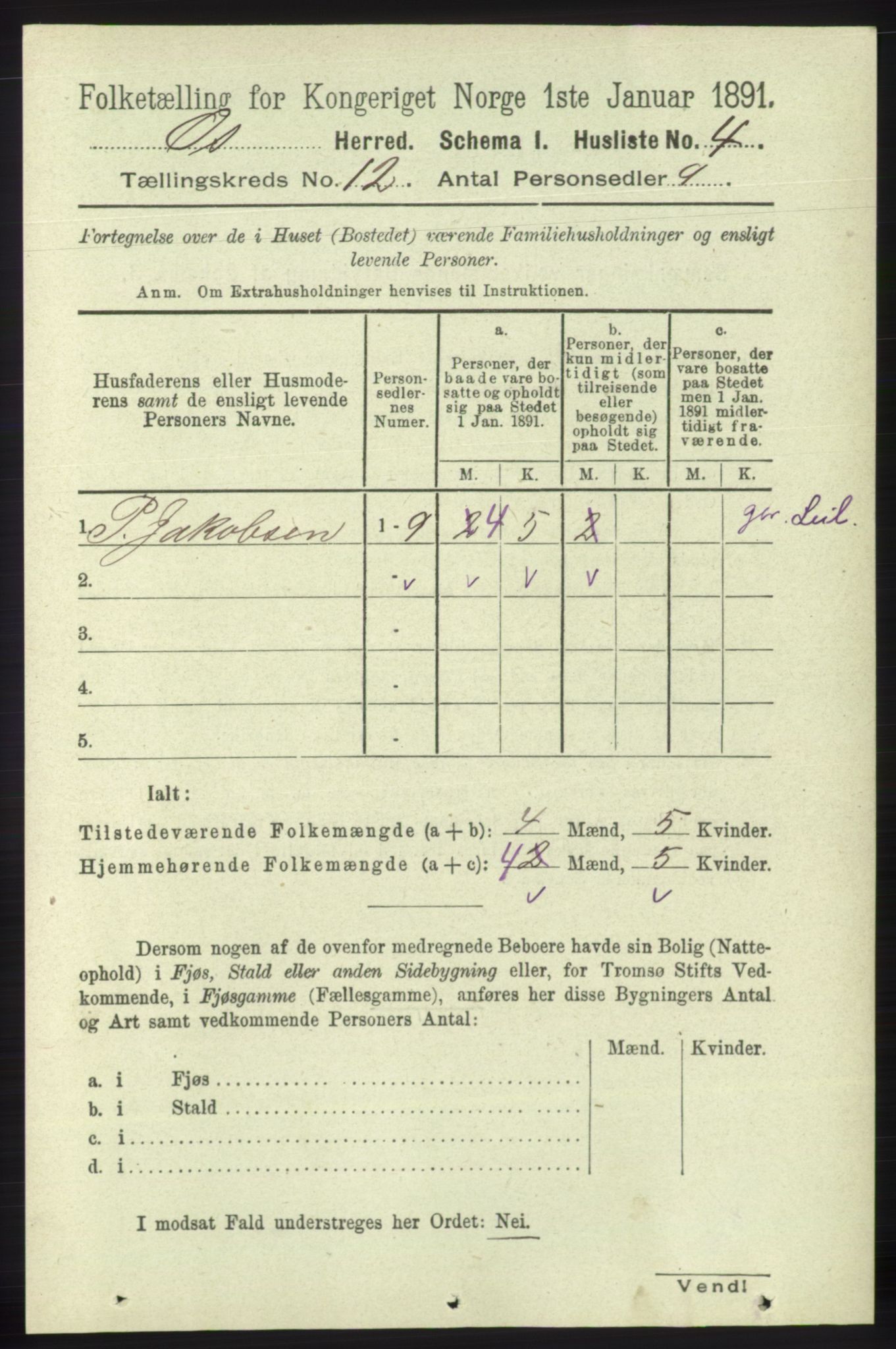 RA, Folketelling 1891 for 1243 Os herred, 1891, s. 2701