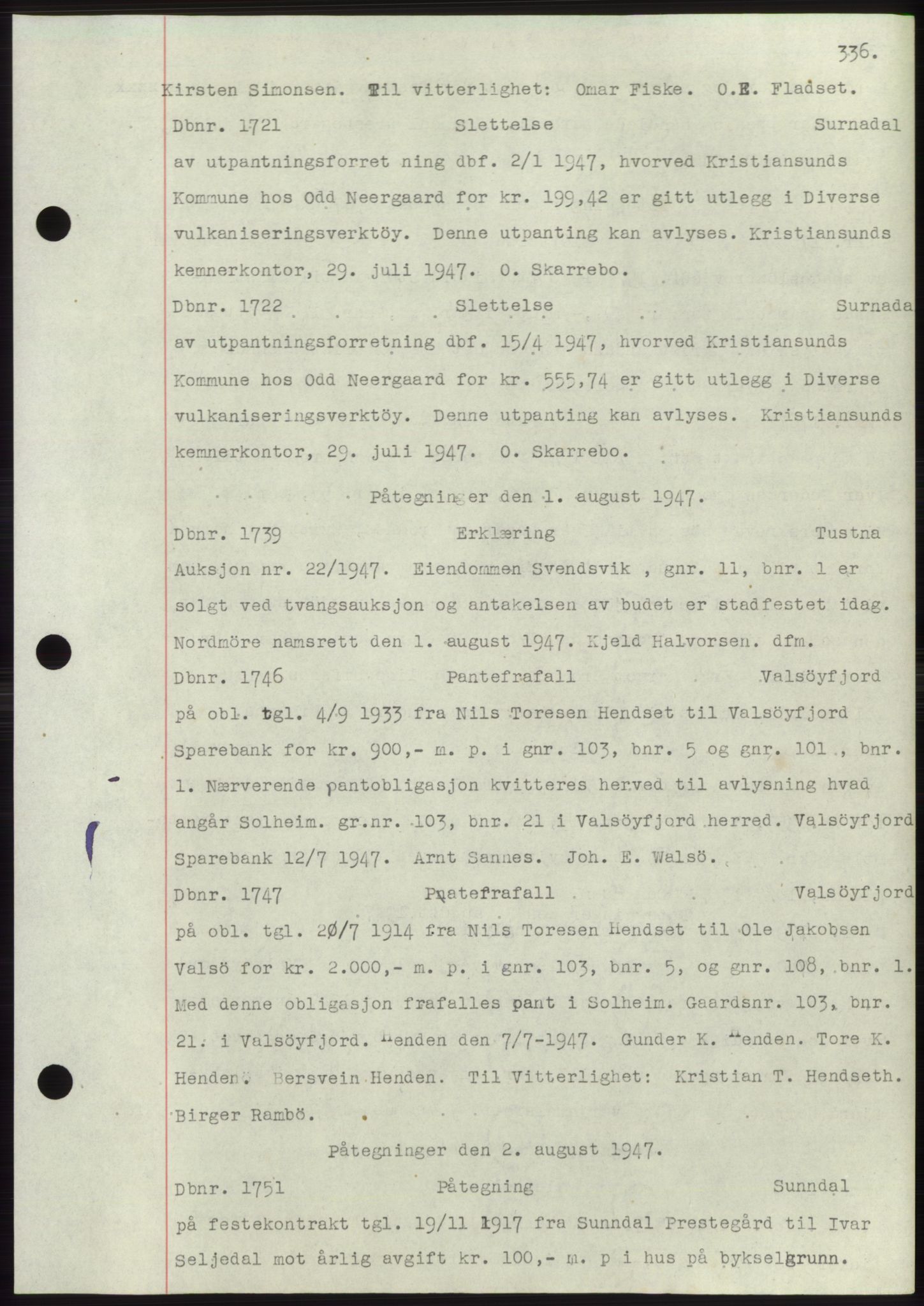 Nordmøre sorenskriveri, SAT/A-4132/1/2/2Ca: Pantebok nr. C82b, 1946-1951, Dagboknr: 1721/1947