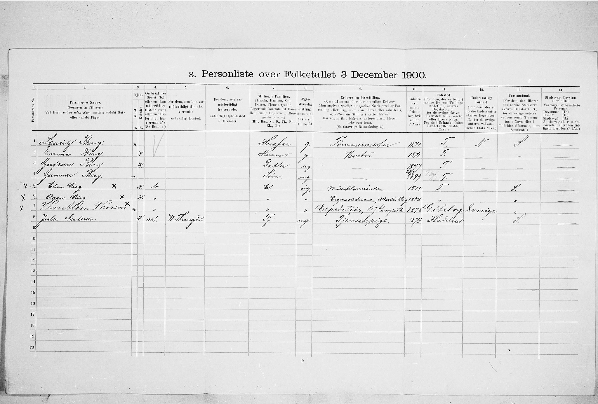 SAO, Folketelling 1900 for 0301 Kristiania kjøpstad, 1900, s. 51809