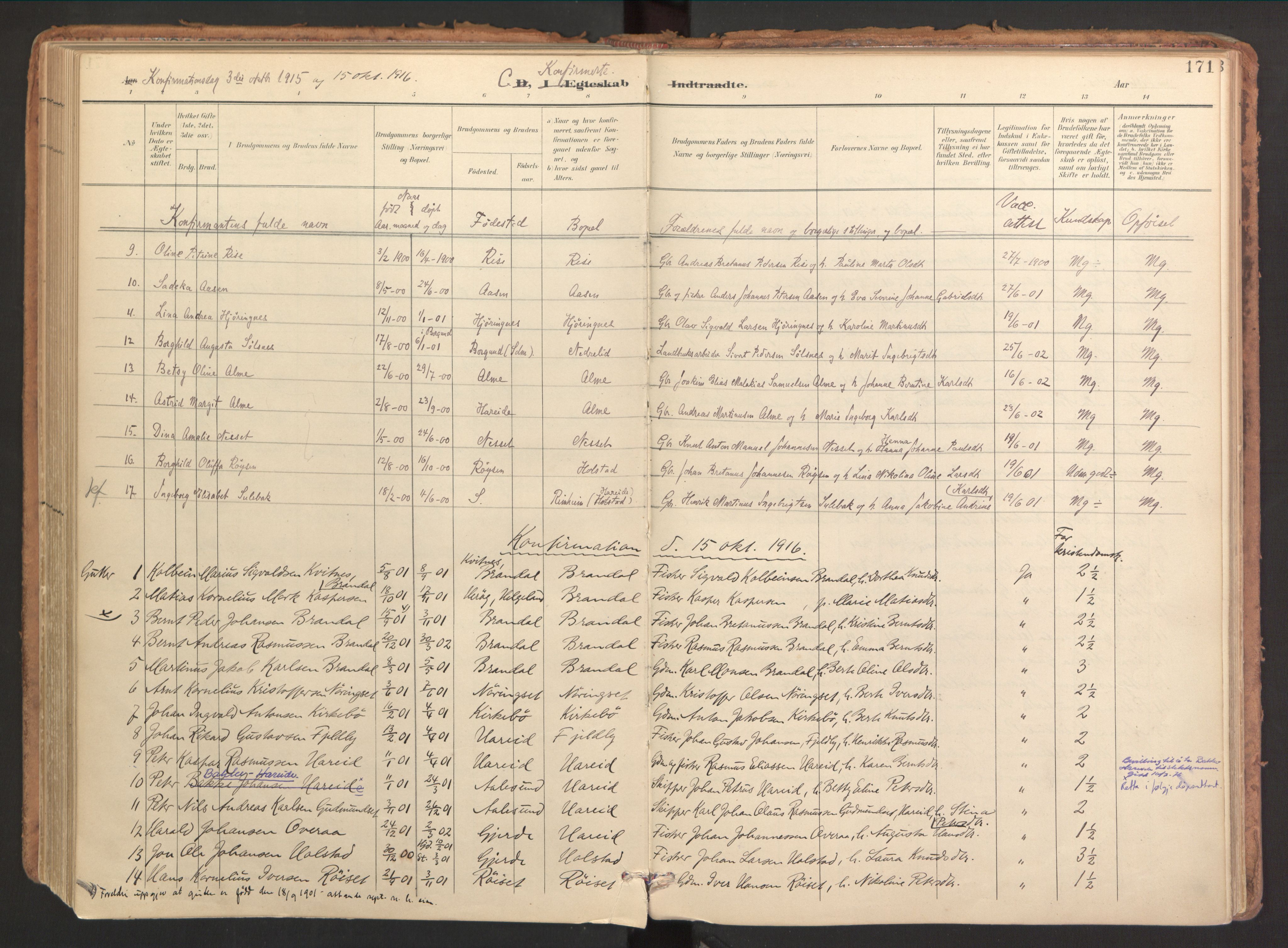 Ministerialprotokoller, klokkerbøker og fødselsregistre - Møre og Romsdal, SAT/A-1454/510/L0123: Ministerialbok nr. 510A03, 1898-1922, s. 171