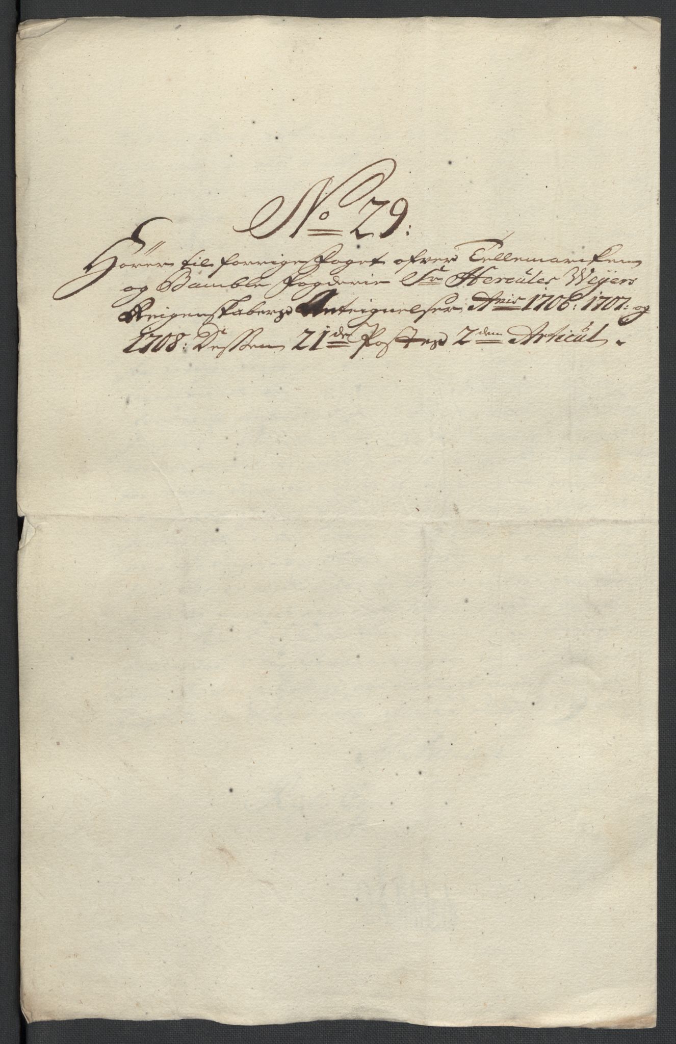 Rentekammeret inntil 1814, Reviderte regnskaper, Fogderegnskap, AV/RA-EA-4092/R36/L2118: Fogderegnskap Øvre og Nedre Telemark og Bamble, 1708-1709, s. 401